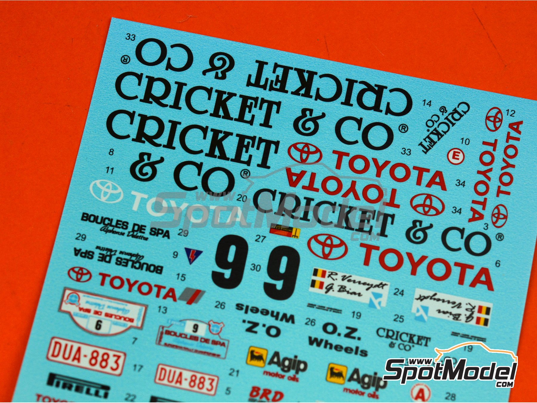 Image 4: Toyota Celica GT-Four ST165 sponsored by Cricket & Co - Boucles de SPA 1992 | Marking / livery in 1/24 scale manufactured by Reji Model (ref. REJI-281, also 281)