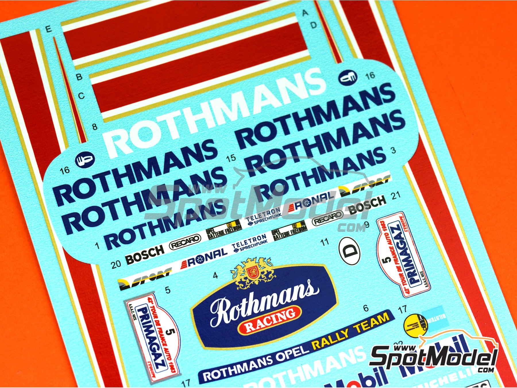 Image 4: Opel Manta 400 Group B Opel Rally Team sponsored by Rothmans - Tour de France Automobile 1983 | Marking / livery in 1/24 scale manufactured by Reji Model (ref. REJI-283, also 283)