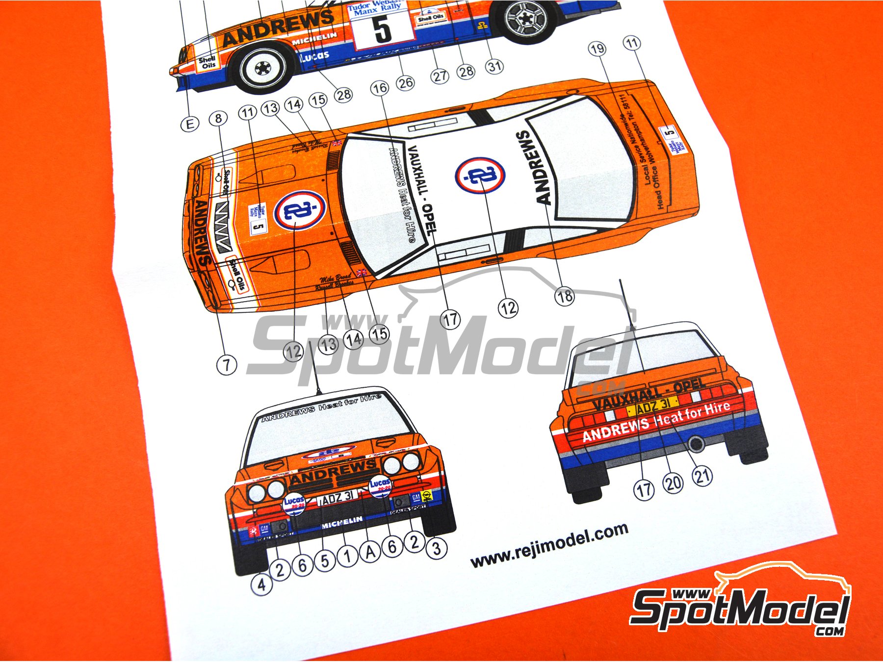 Reji Model 285: Marking / livery 1/24 scale - Opel Manta 400 Group B ...