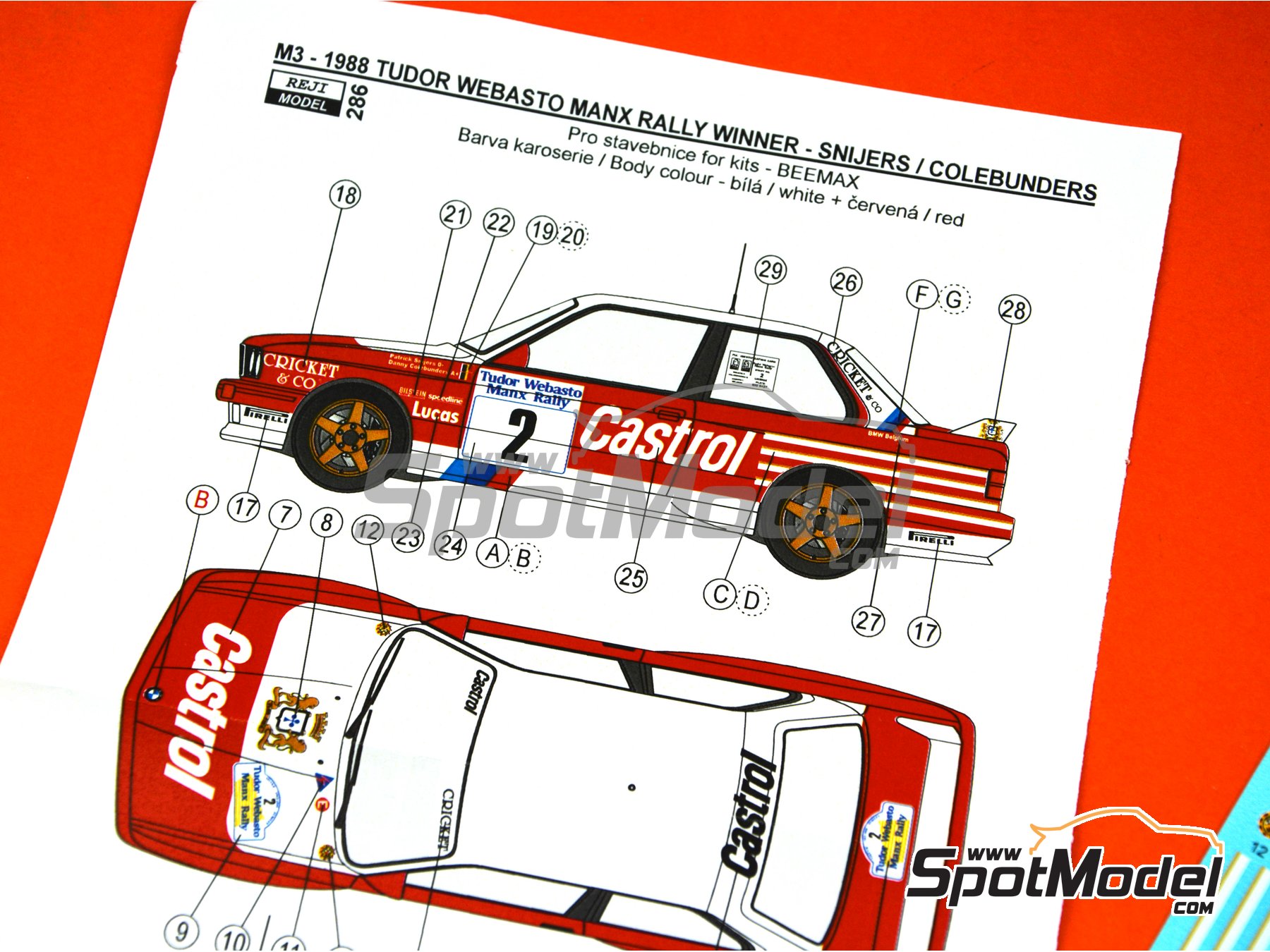 Lot 2 Miniatures Mira 1/25 : BMW M3 E30 N°12 + Ford RS200 Rallye - Boîtes Bon état