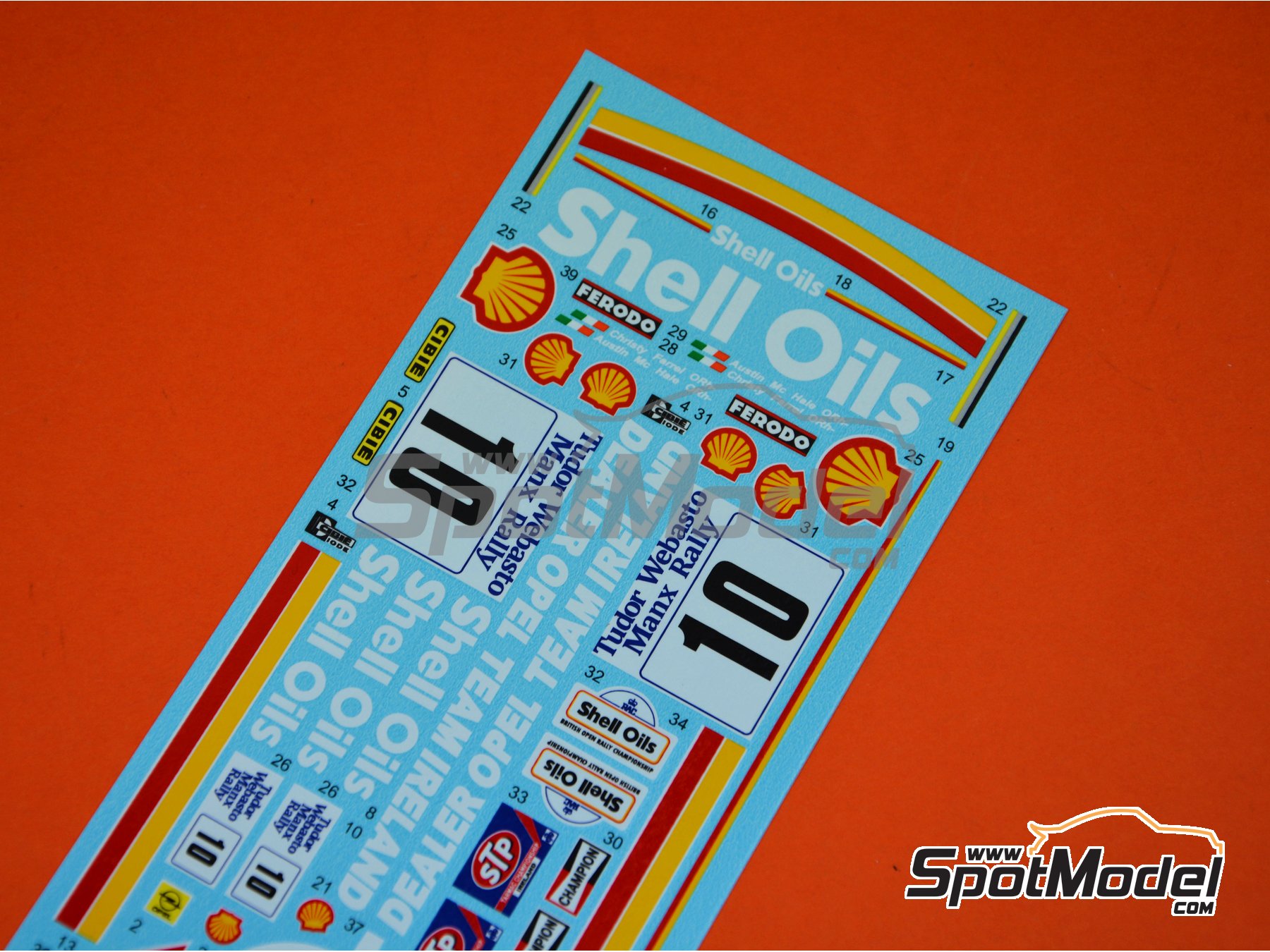 Image 4: Opel Manta 400 Group B Dealer Opel Ireland Team sponsored by Dealer Opel Ireland - Tudor Webasto Manx International Rally 1986 | Marking / livery in 1/24 scale manufactured by Reji Model (ref.&nbsp;REJI-287, also 287)