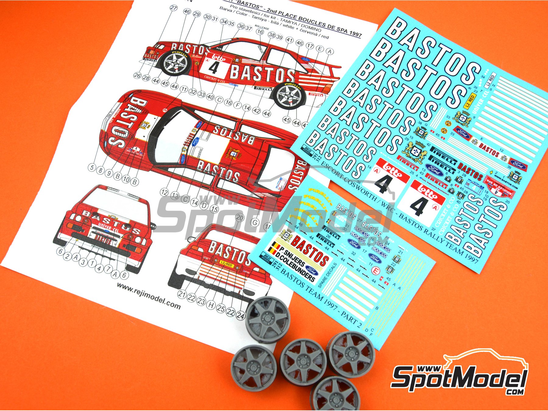 Image 10: Ford Escort RS Cosworth patrocinado por Bastos - Boucles de SPA 1997 | Decoraci&oacute;n en escala&nbsp;1/24 fabricado por Reji Model (ref.&nbsp;REJI-291, tambien 291)