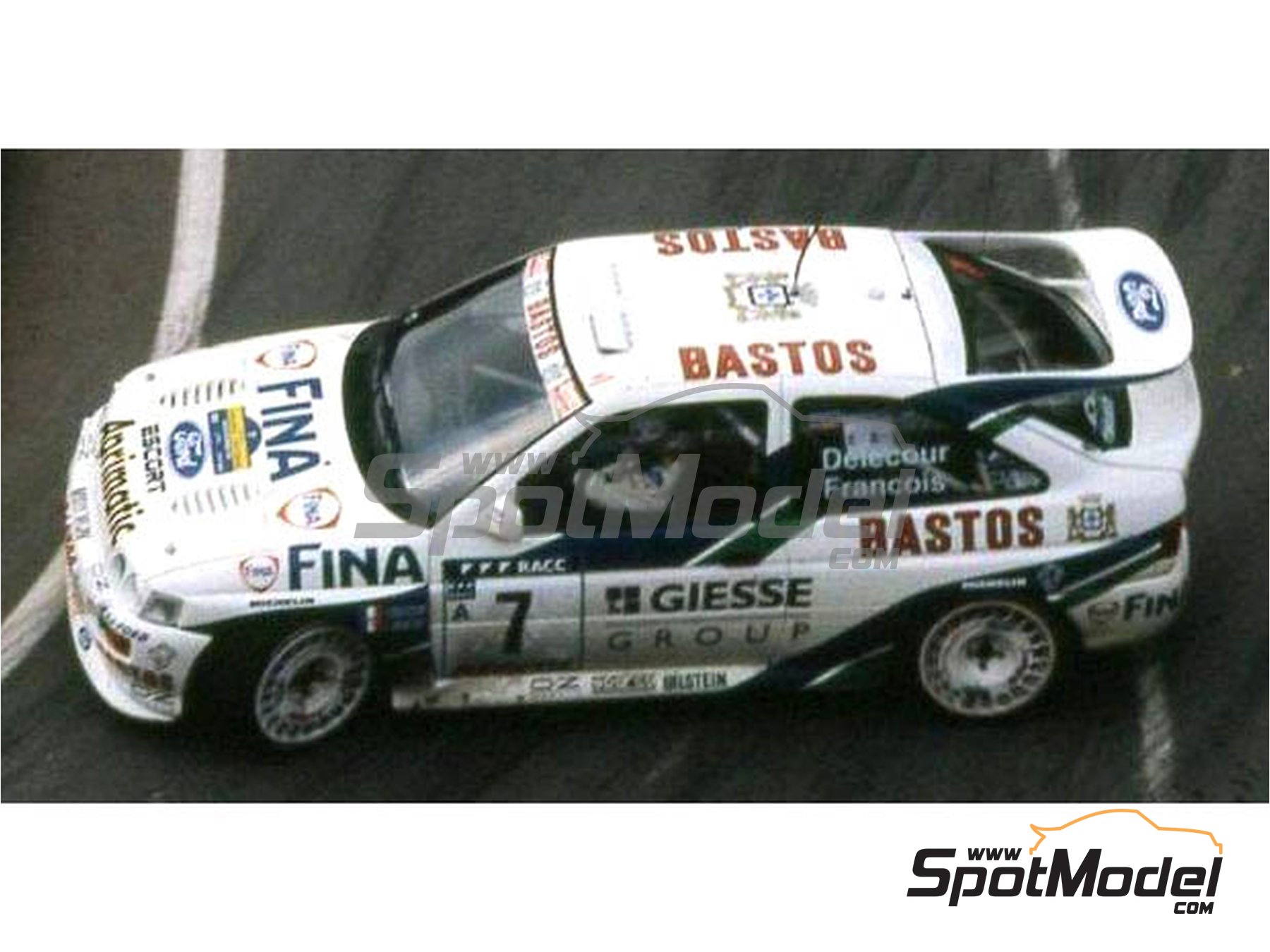Image 2: Ford Escort RS Cosworth R.A.S. Ford Team sponsored by Giesse Group - Catalunya Costa Brava Rally - Rally of Spain 1995 | Marking / livery in 1/24 scale manufactured by Reji Model (ref.&nbsp;REJI-293, also 293 and 0293)