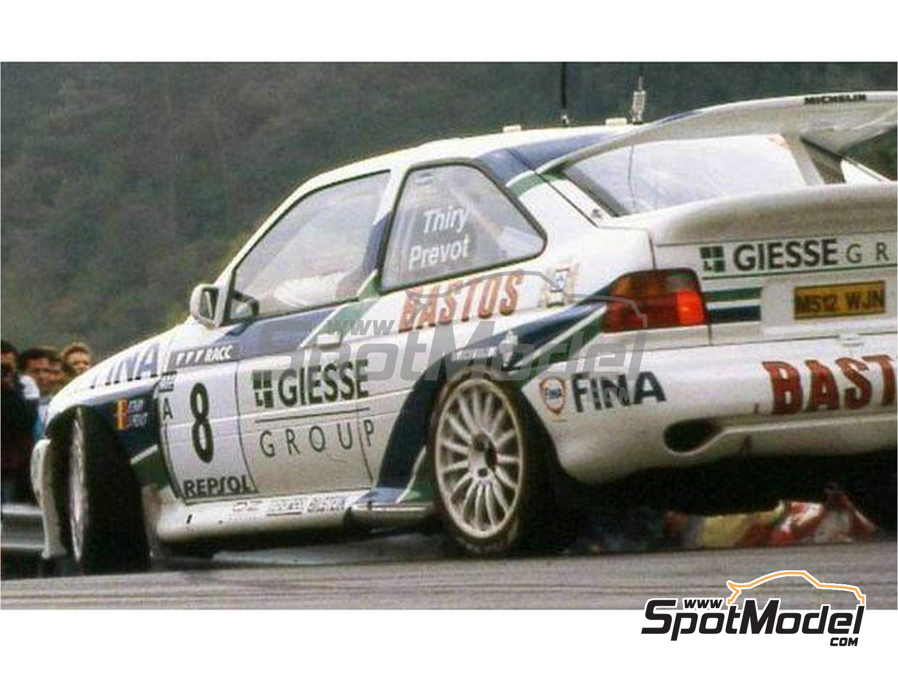 Image 3: Ford Escort RS Cosworth R.A.S. Ford Team sponsored by Giesse Group - Catalunya Costa Brava Rally - Rally of Spain 1995 | Marking / livery in 1/24 scale manufactured by Reji Model (ref.&nbsp;REJI-293, also 293 and 0293)