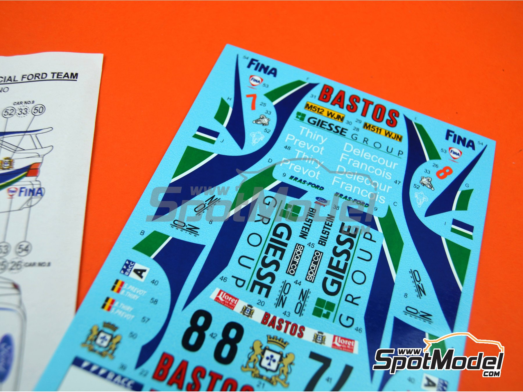 Image 10: Ford Escort RS Cosworth R.A.S. Ford Team sponsored by Giesse Group - Catalunya Costa Brava Rally - Rally of Spain 1995 | Marking / livery in 1/24 scale manufactured by Reji Model (ref.&nbsp;REJI-293, also 293 and 0293)