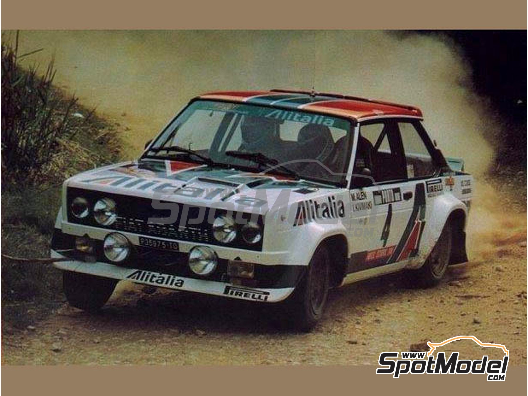 Image 2: Fiat 131 Abarth sponsored by Alitalia - Portugal Rally - Vinho do Porto, Tour de Corse 1978 | Marking / livery in 1/24 scale manufactured by Reji Model (ref.&nbsp;REJI-308, also 308, 0308 and REJI308)