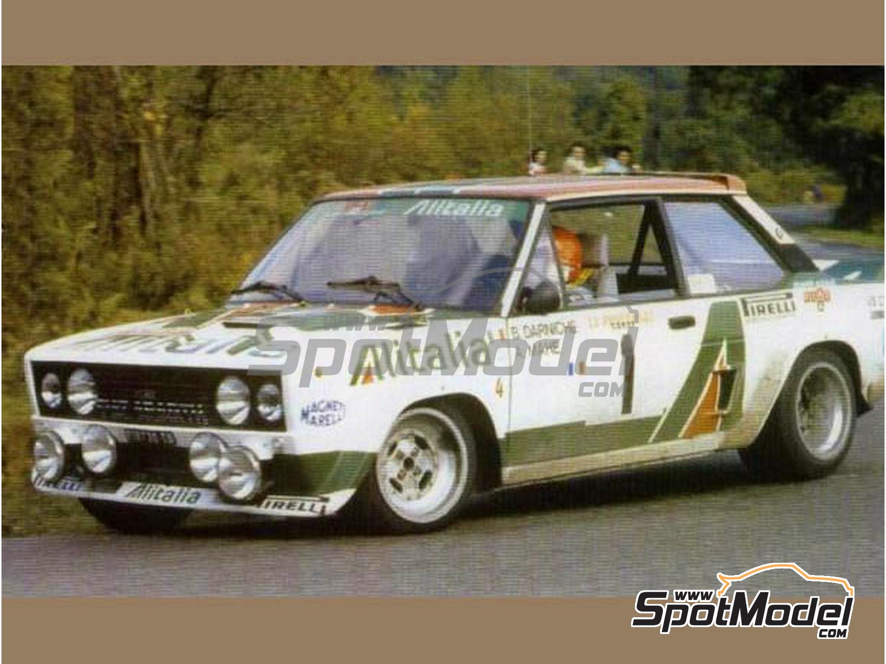 Image 3: Fiat 131 Abarth sponsored by Alitalia - Portugal Rally - Vinho do Porto, Tour de Corse 1978 | Marking / livery in 1/24 scale manufactured by Reji Model (ref.&nbsp;REJI-308, also 308, 0308 and REJI308)