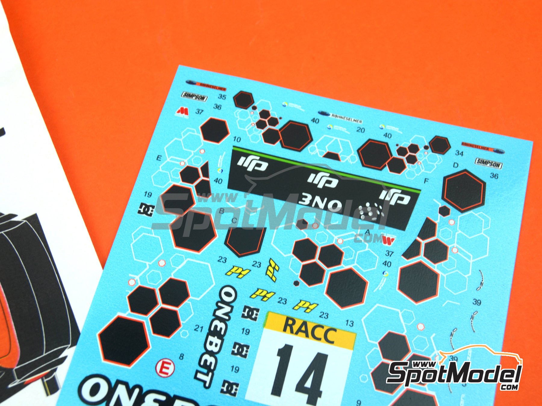 Image 8: Ford Fiesta RS WRC sponsored by Onebet - Catalunya Costa Dorada RACC Rally 2017 | Marking / livery in 1/24 scale manufactured by Reji Model (ref.&nbsp;REJI-309, also 309 and REJI309)