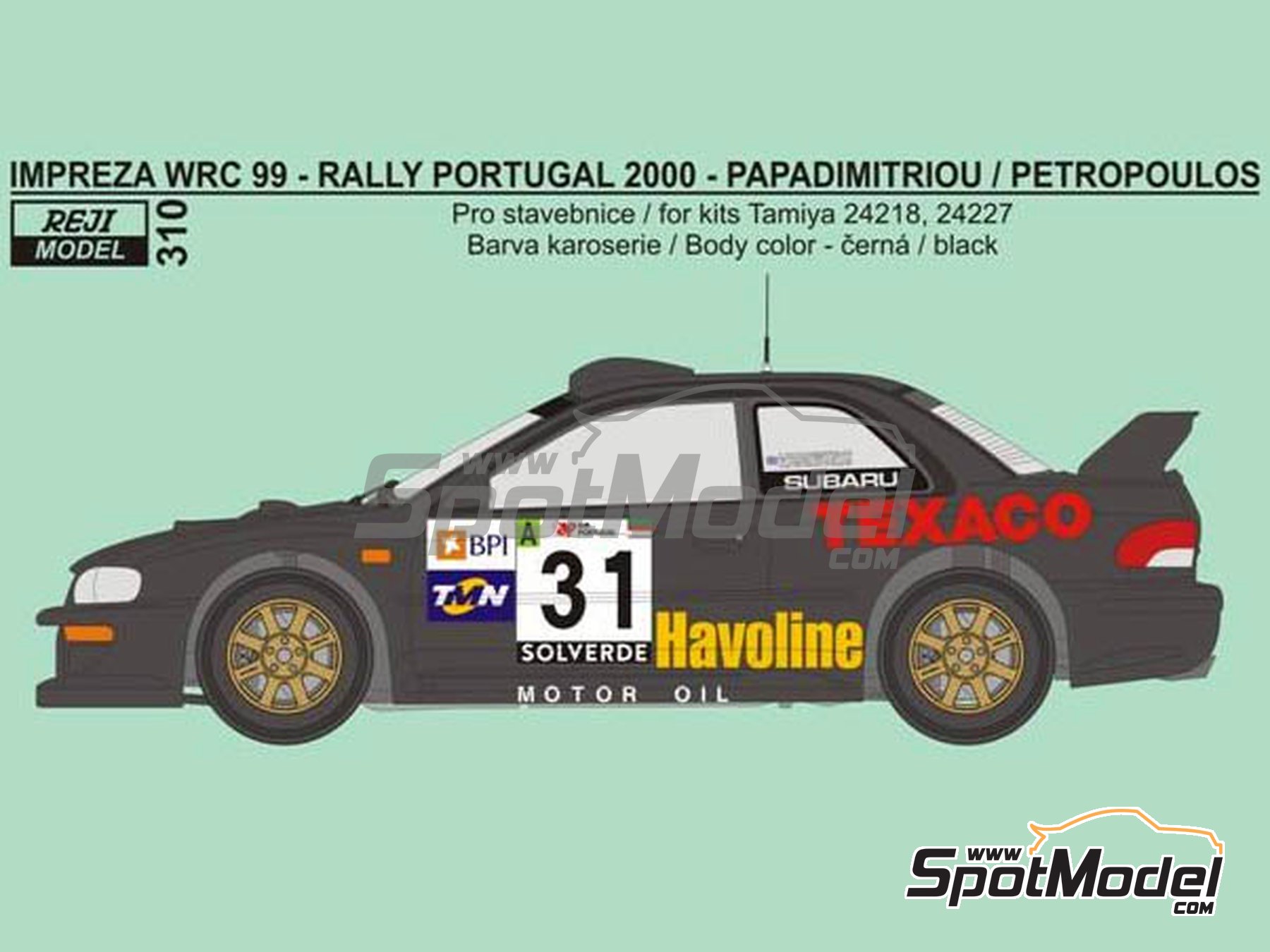 DECALS 1/43 REF 0067 SUBARU IMPREZA WRX MADEIRA RALLYE PORTUGAL 1997 WRC RALLY 