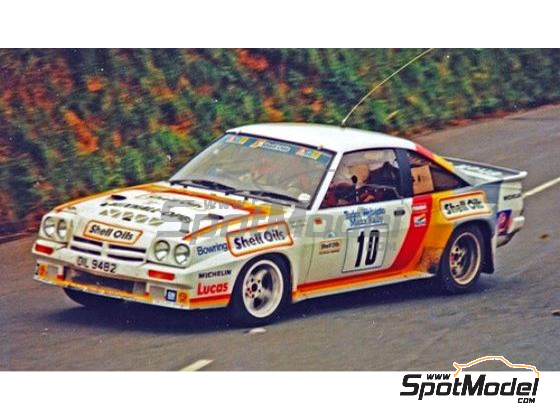 Image 2: Opel Manta 400 Grupo B patrocinado por Shell Oil - Tudor Webasto Manx International Rally 1985 | Decoraci&oacute;n en escala&nbsp;1/24 fabricado por Reji Model (ref.&nbsp;REJI-322, tambien 322, 0322 y REJI322)