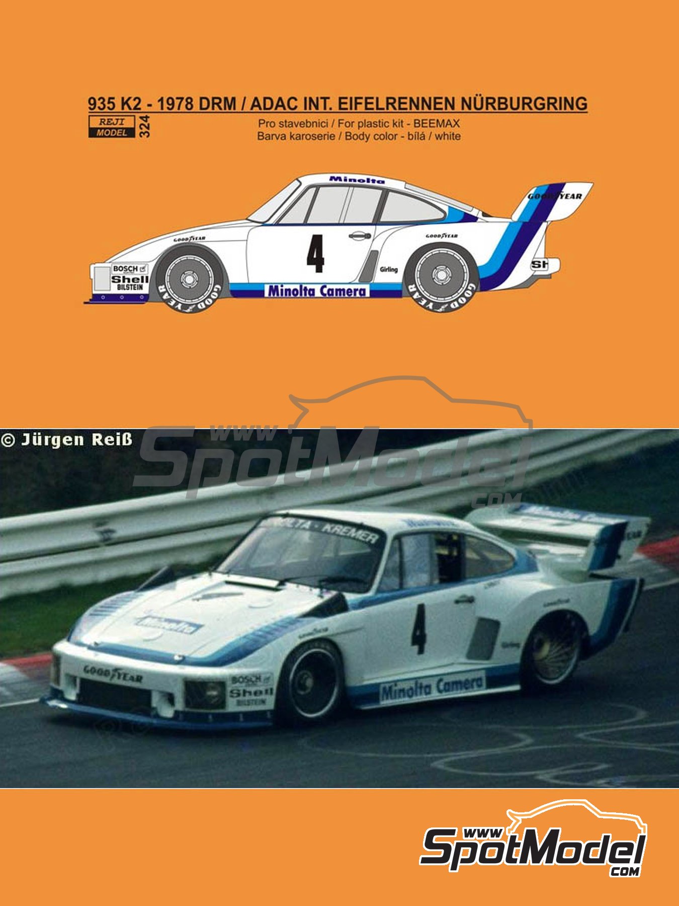 Decals Porsche 935 Nurburgring 1976 2 1:32 1:43 1:24 1:18 calcas 