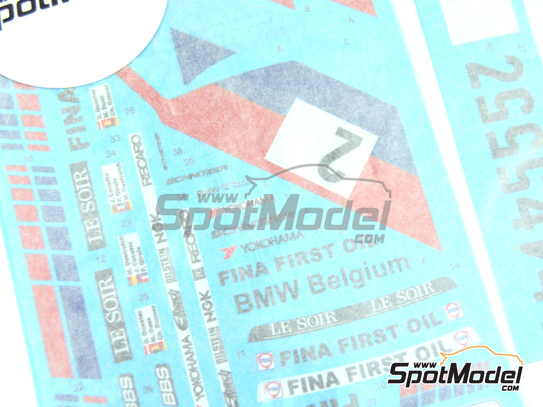 Image 7: BMW M3 E30 Schnitzer Team sponsored by Fina - 24 Hours SPA Francorchamps 1990 | Marking / livery in 1/24 scale manufactured by Reji Model (ref.&nbsp;REJI-328, also 328, 0328 and REJI328)