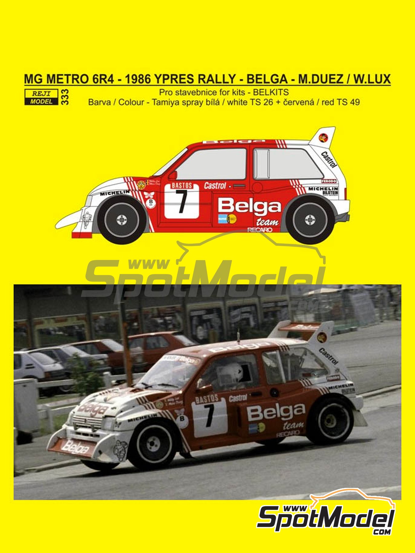 Belga Team 1986 Droogmans /Duez MG Metro 6R4 Sticker / Aufkleber Ford RS200