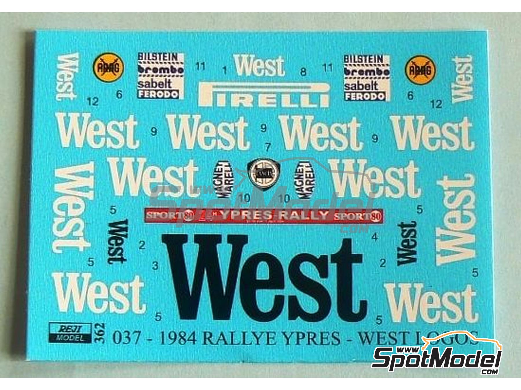 Image 1: Lancia 037 Rally sponsored by West - Ypres Rally 1984 | Marking / livery in 1/24 scale manufactured by Reji Model (ref.&nbsp;REJI-362, also 362)