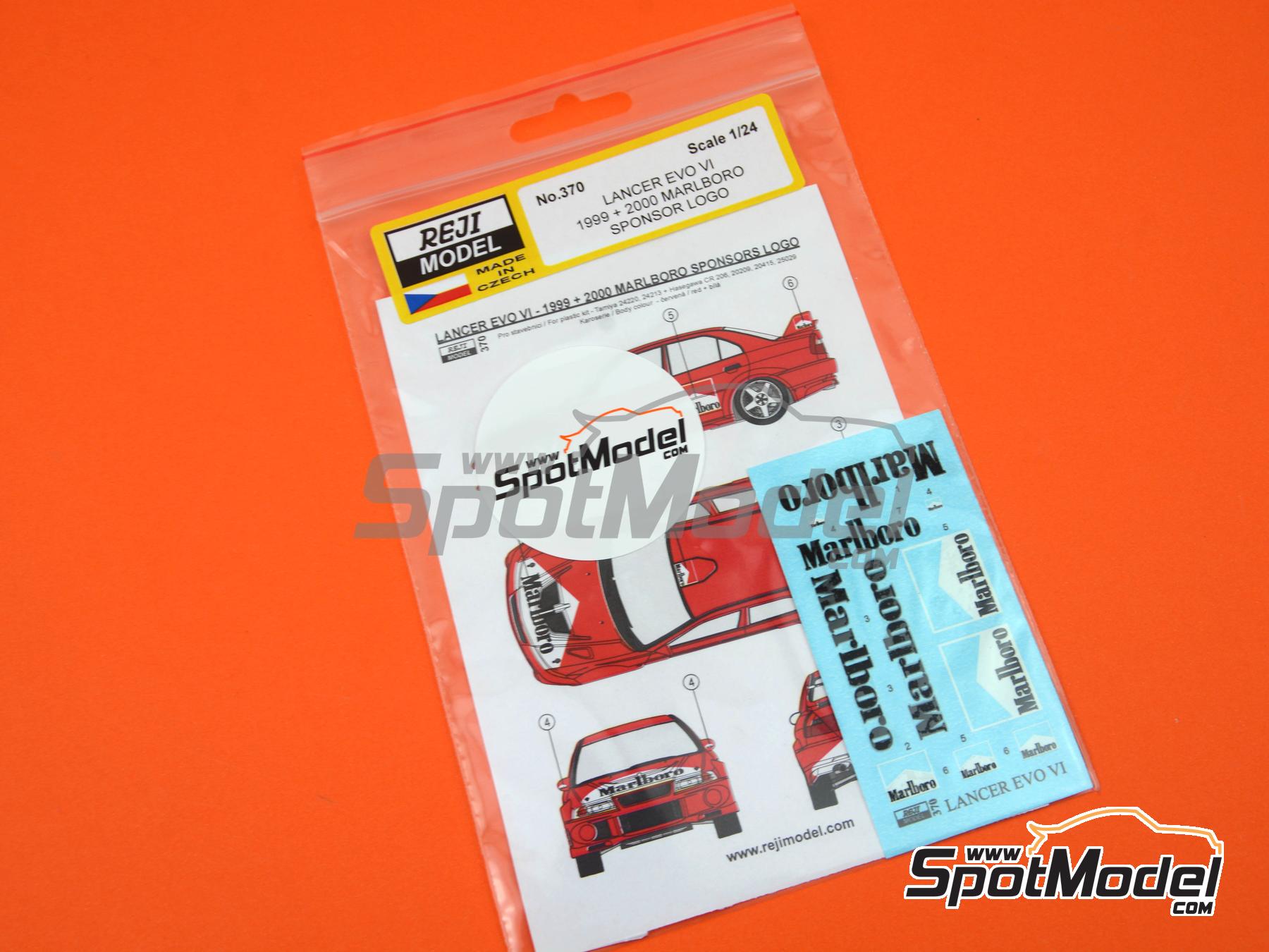 Image 4: Mitsubishi Lancer Evo VI sponsored by Marlboro -  1999 and 2000 | Marking / livery in 1/24 scale manufactured by Reji Model (ref.&nbsp;REJI-370, also 370 and REJI370)