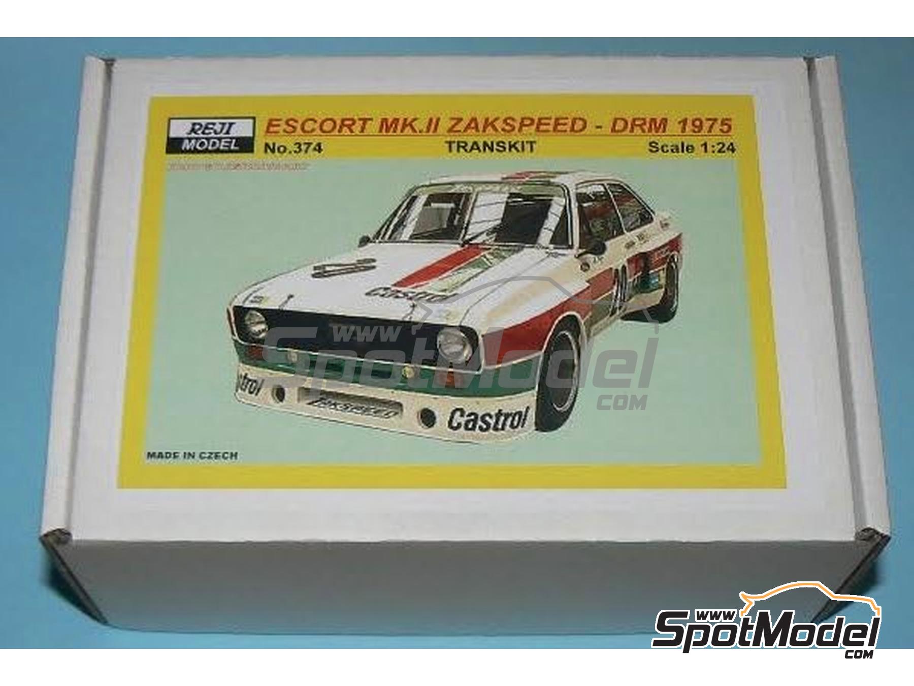 Image 3: Ford Escort MK.II 1800 RS Zakspeed Team sponsored by Castrol - Deutsche Rennsport Meisterschaft DRM 1975 | Marking / livery in 1/24 scale manufactured by Reji Model (ref.&nbsp;REJI-374, also 0374)
