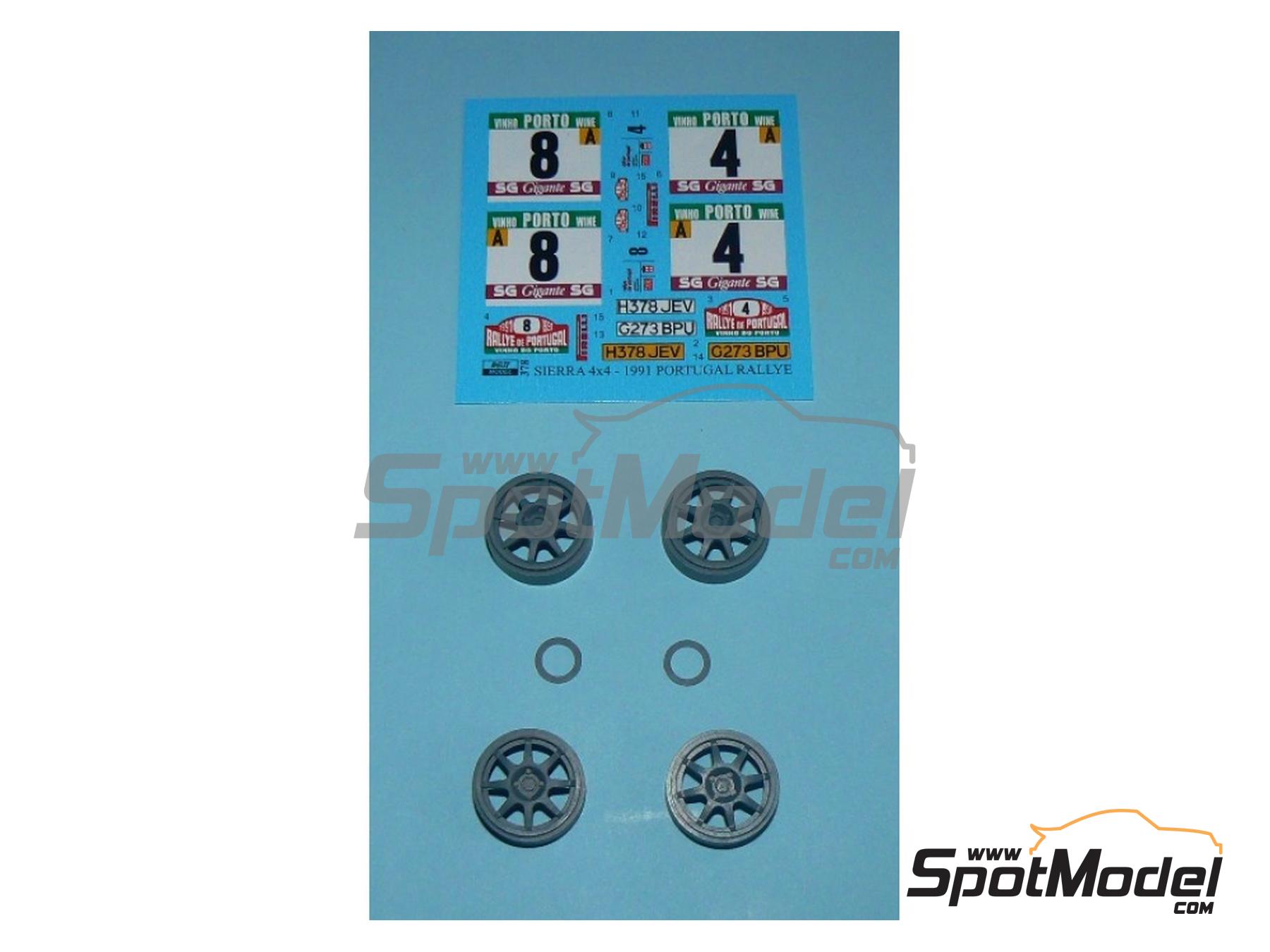 Image 3: Ford Sierra Cosworth 4x4 Group A sponsored by Q8 Oils - Portugal Rally - Vinho do Porto 1991 | Marking / livery in 1/24 scale manufactured by Reji Model (ref.&nbsp;REJI-378, also 0378)