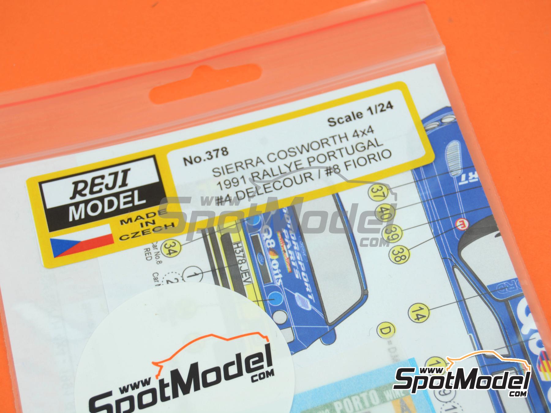 Image 7: Ford Sierra Cosworth 4x4 Group A sponsored by Q8 Oils - Portugal Rally - Vinho do Porto 1991 | Marking / livery in 1/24 scale manufactured by Reji Model (ref.&nbsp;REJI-378, also 0378)