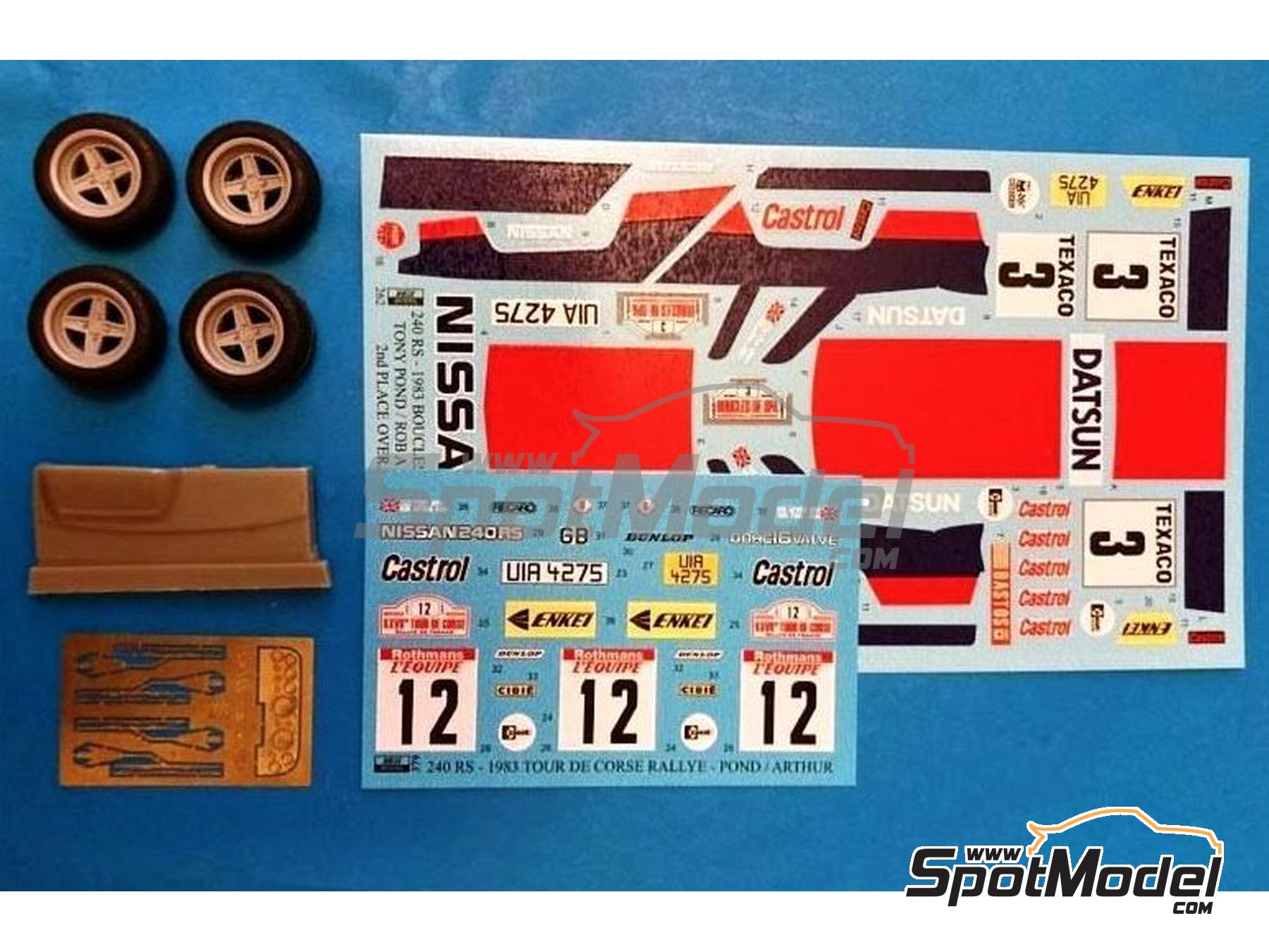 Maquette Beemax Nissan 240 RS 1/24 - Rallye Portugal 1985 - Décalques Reji