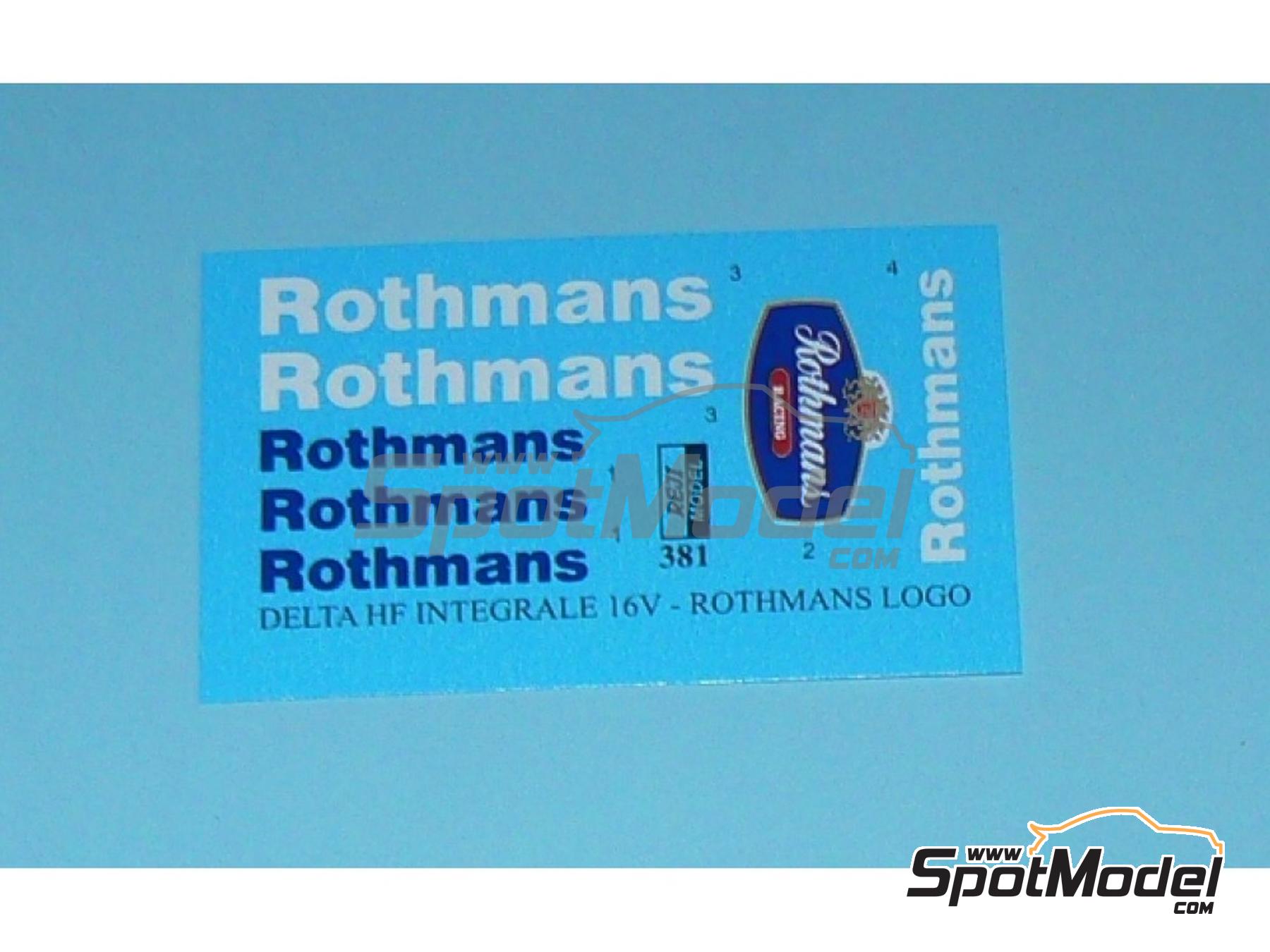 Image 2: Lancia Delta HF Integrale 16V Group N sponsored by Rothmans - Tour de Corse Rallye de France 1990 | Logotypes in 1/24 scale manufactured by Reji Model (ref.&nbsp;REJI-381, also 0381)