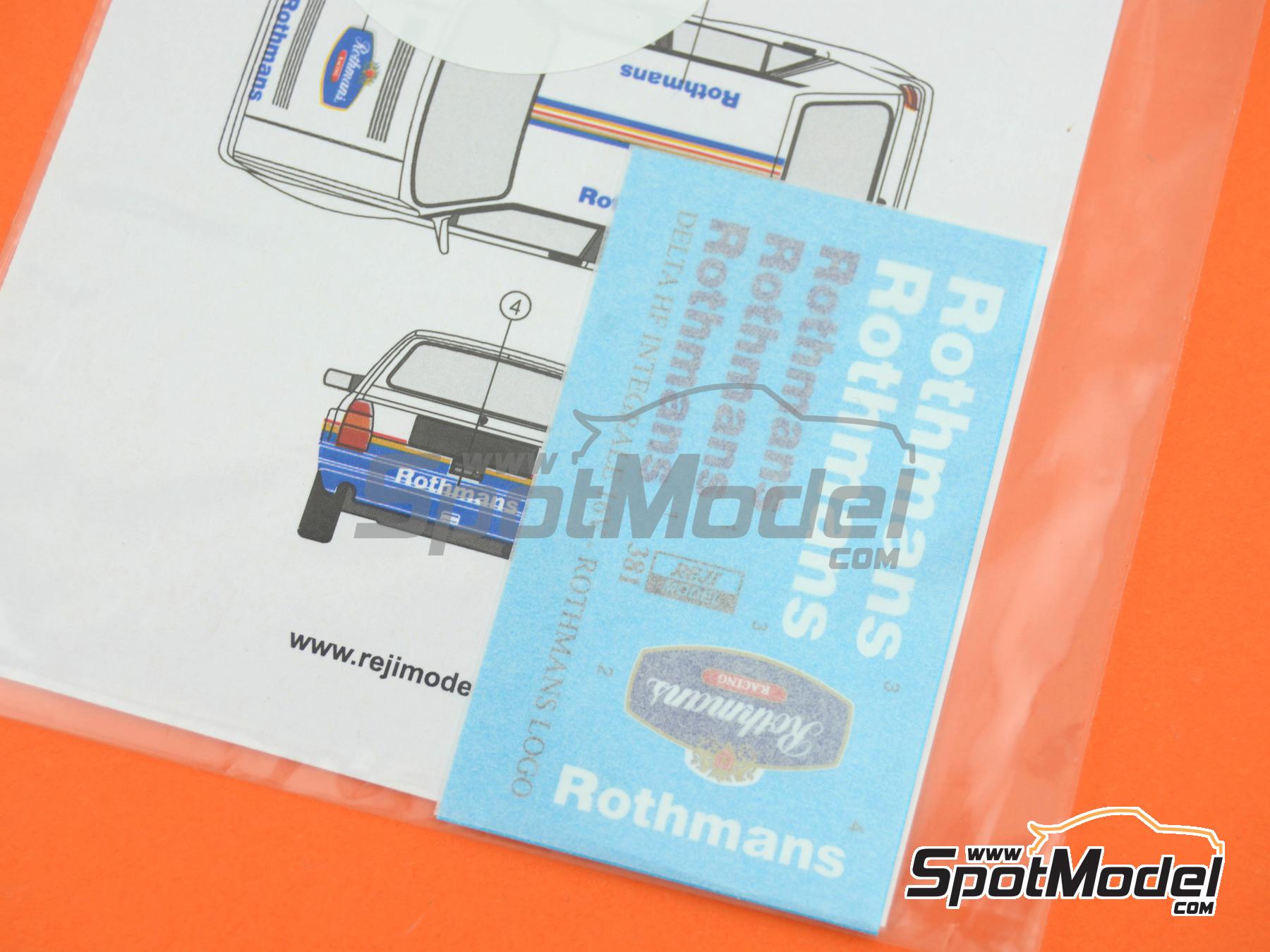 Image 4: Lancia Delta HF Integrale 16V Group N sponsored by Rothmans - Tour de Corse Rallye de France 1990 | Logotypes in 1/24 scale manufactured by Reji Model (ref.&nbsp;REJI-381, also 0381)