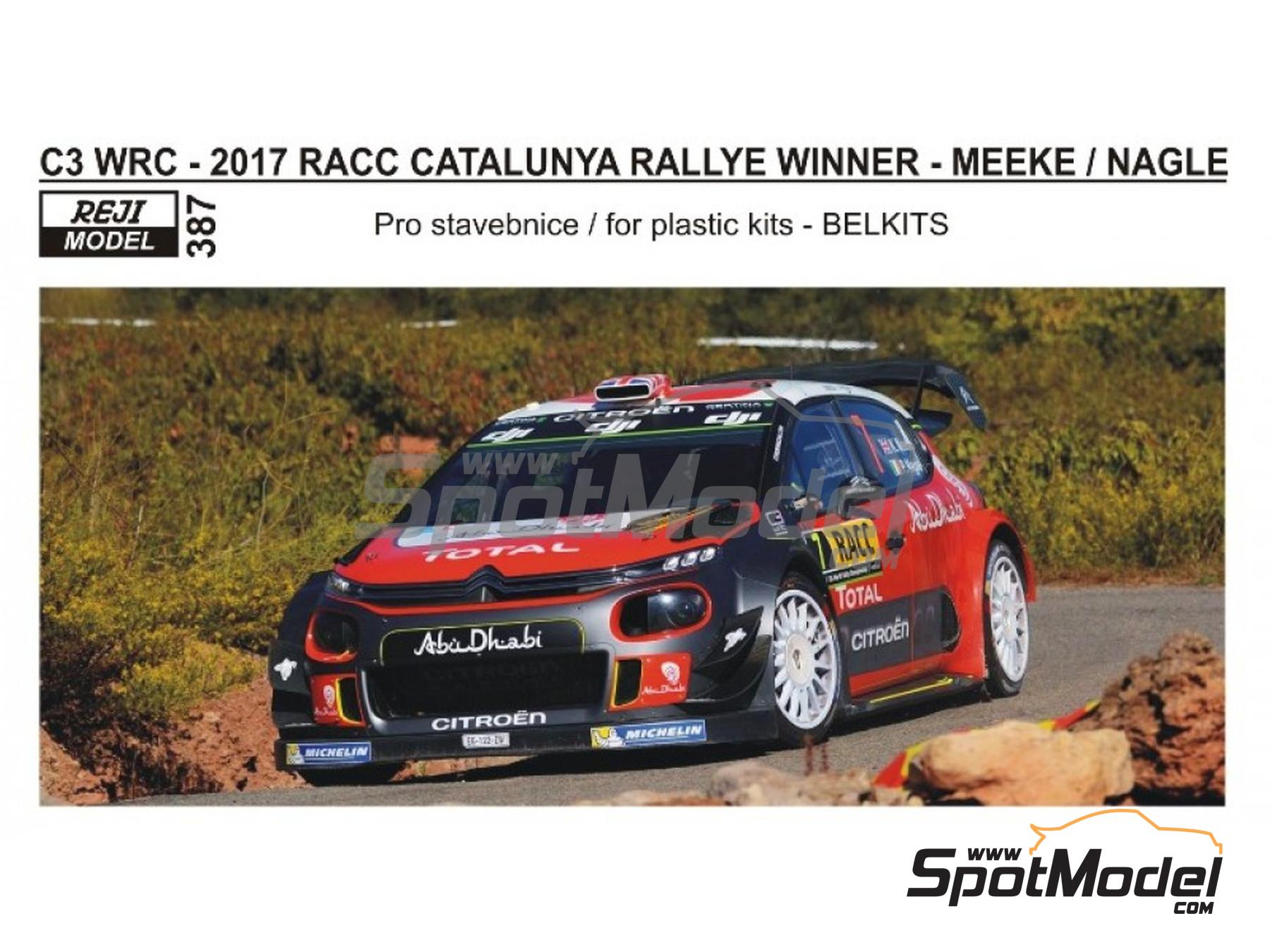 Image 1: Citro&euml;n C3 WRC Equipo Total Abu Dhabi WRT - Rally de Catalu&ntilde;a Costa Dorada RACC 2017 | Decoraci&oacute;n en escala&nbsp;1/24 fabricado por Reji Model (ref.&nbsp;REJI-387, tambien 0387)
