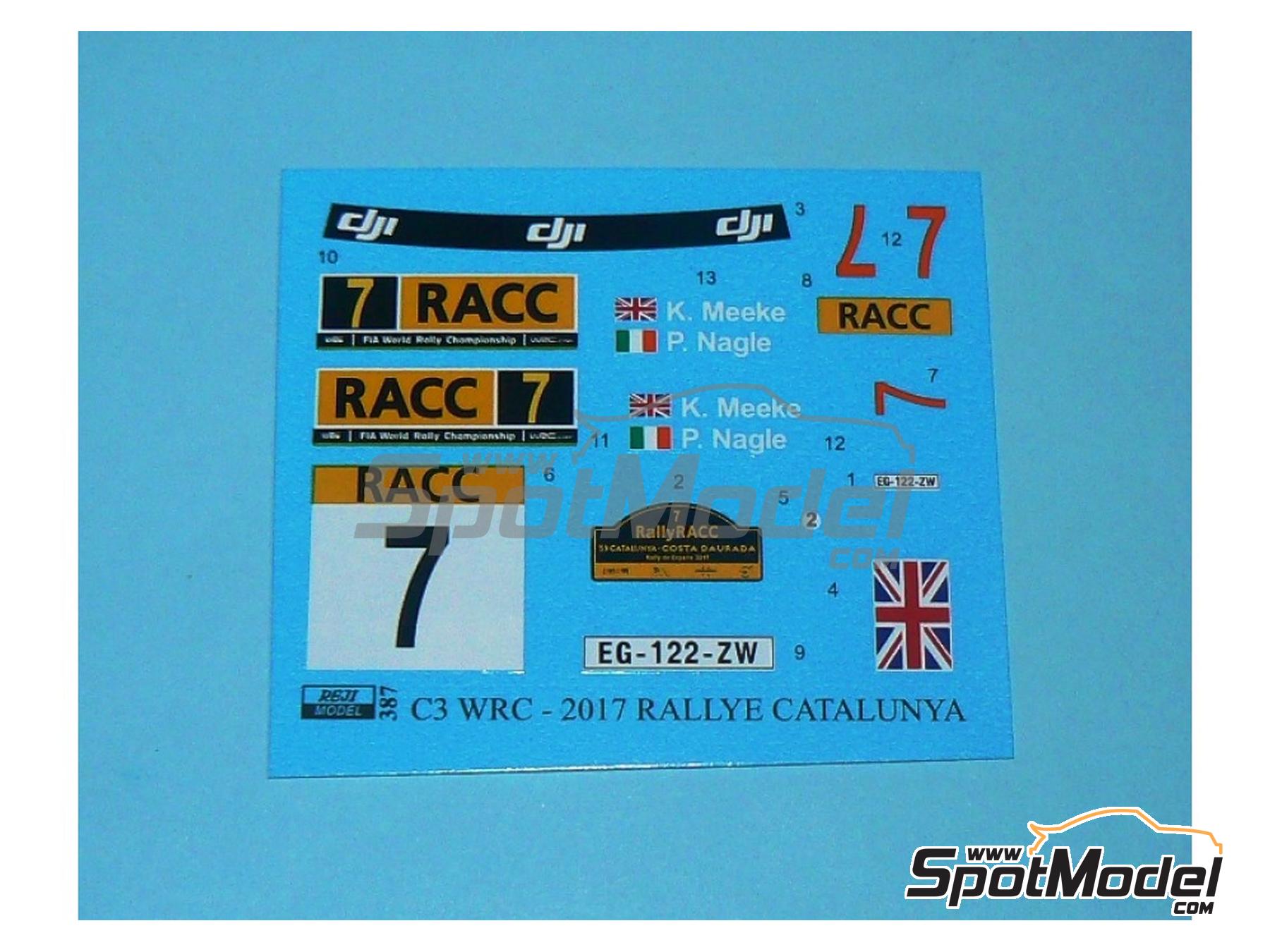 Image 2: Citro&euml;n C3 WRC Equipo Total Abu Dhabi WRT - Rally de Catalu&ntilde;a Costa Dorada RACC 2017 | Decoraci&oacute;n en escala&nbsp;1/24 fabricado por Reji Model (ref.&nbsp;REJI-387, tambien 0387)