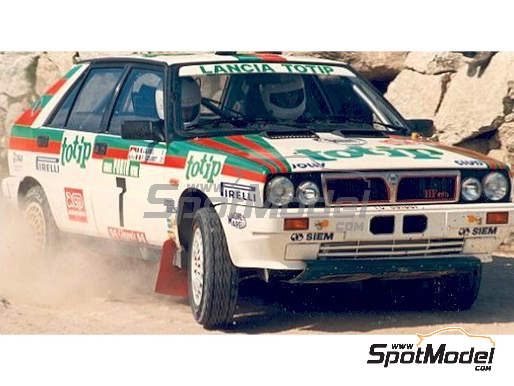 Image 2: Lancia Delta HF 4WD Jolly Club Team sponsored by Totip - Portugal Rally - Vinho do Porto 1988 | Marking / livery in 1/24 scale manufactured by Reji Model (ref.&nbsp;REJI-390, also 390)