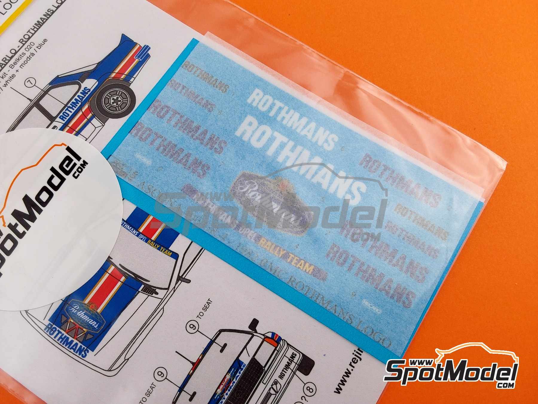 Image 5: Opel Ascona 400 Grupo 4 Equipo Opel Rally patrocinado por Rothmans - Rally de Monte Carlo - Rallye Automobile de Monte-Carlo 1982 | Logotipos en escala&nbsp;1/24 fabricado por Reji Model (ref.&nbsp;REJI-406, tambien 406)