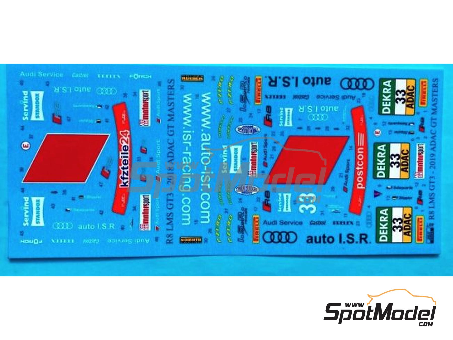 Image 4: Audi R8 LMS GT3 Equipo ISR Racing - ADAC GT Masters 2019 | Decoraci&oacute;n en escala&nbsp;1/24 fabricado por Reji Model (ref.&nbsp;REJI-407, tambien 407)
