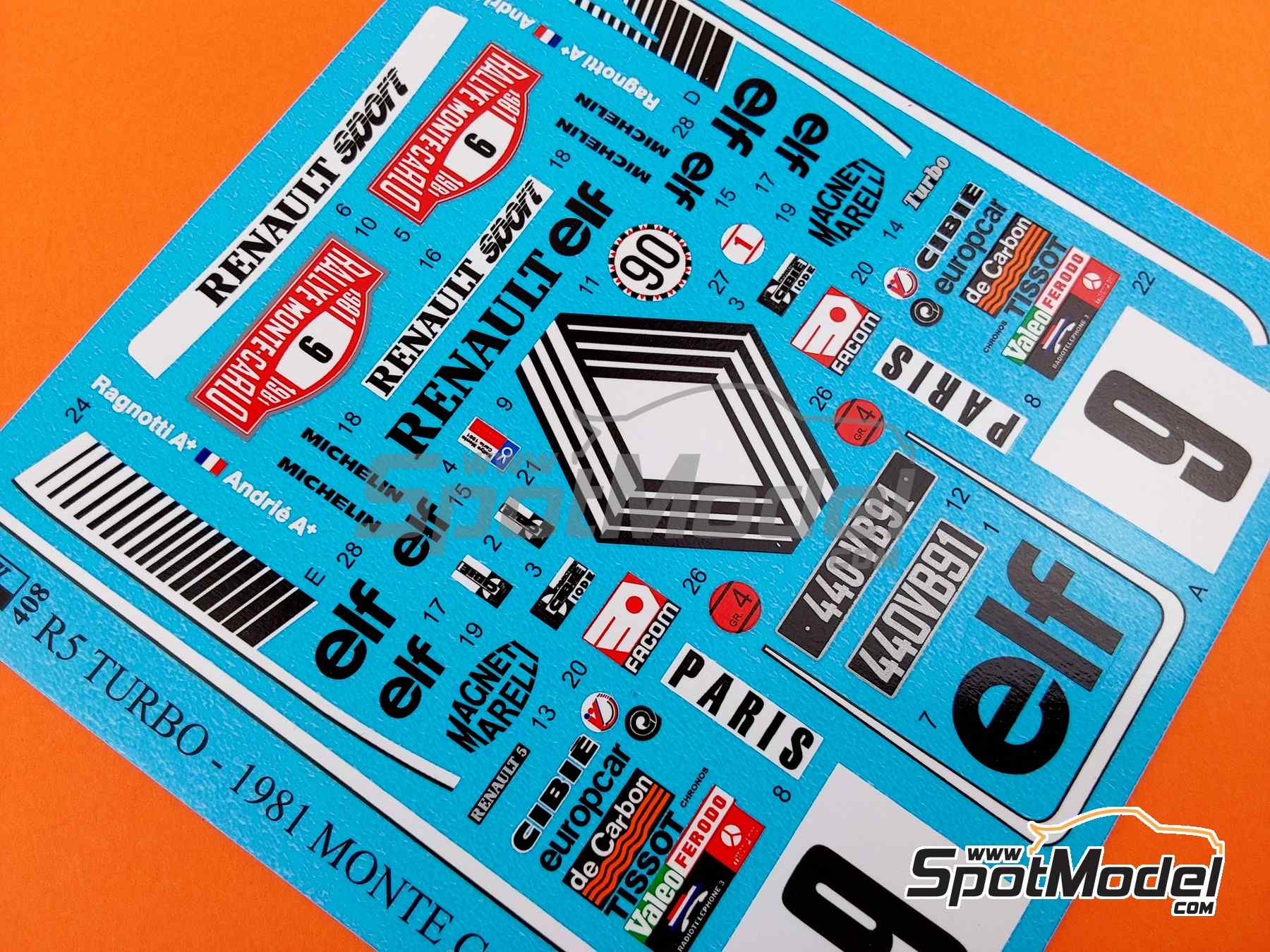 Image 7: Renault 5 Turbo sponsored by Elf - Monte Carlo Rally - Rallye Automobile de Monte-Carlo, Lombard RAC Rally 1981 | Marking / livery in 1/24 scale manufactured by Reji Model (ref.&nbsp;REJI-408, also 408)