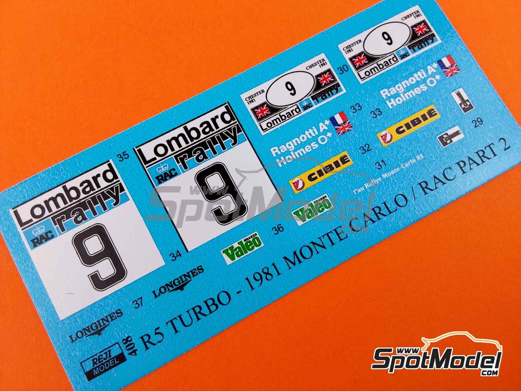 Image 8: Renault 5 Turbo sponsored by Elf - Monte Carlo Rally - Rallye Automobile de Monte-Carlo, Lombard RAC Rally 1981 | Marking / livery in 1/24 scale manufactured by Reji Model (ref.&nbsp;REJI-408, also 408)