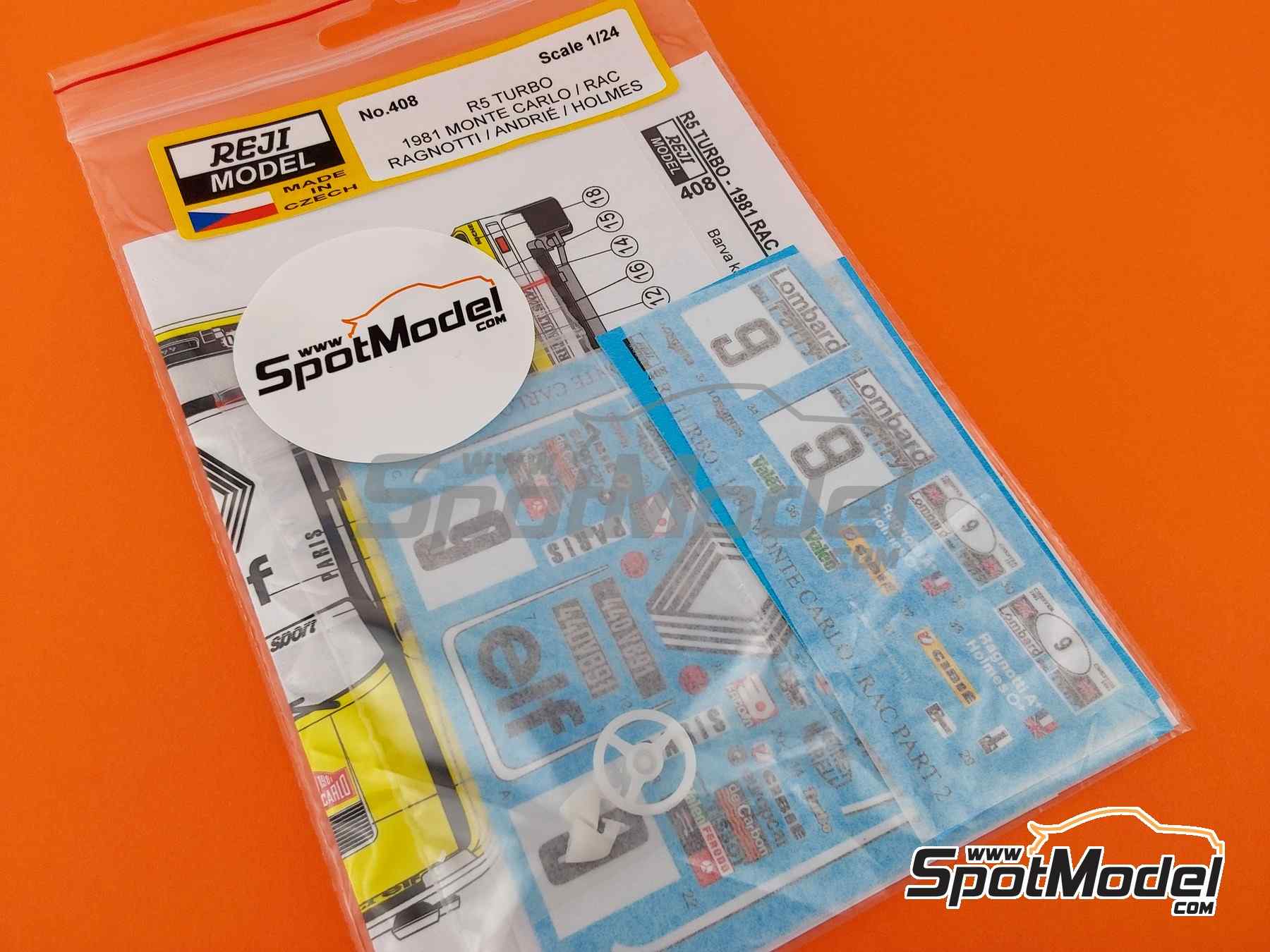 Image 10: Renault 5 Turbo sponsored by Elf - Monte Carlo Rally - Rallye Automobile de Monte-Carlo, Lombard RAC Rally 1981 | Marking / livery in 1/24 scale manufactured by Reji Model (ref.&nbsp;REJI-408, also 408)