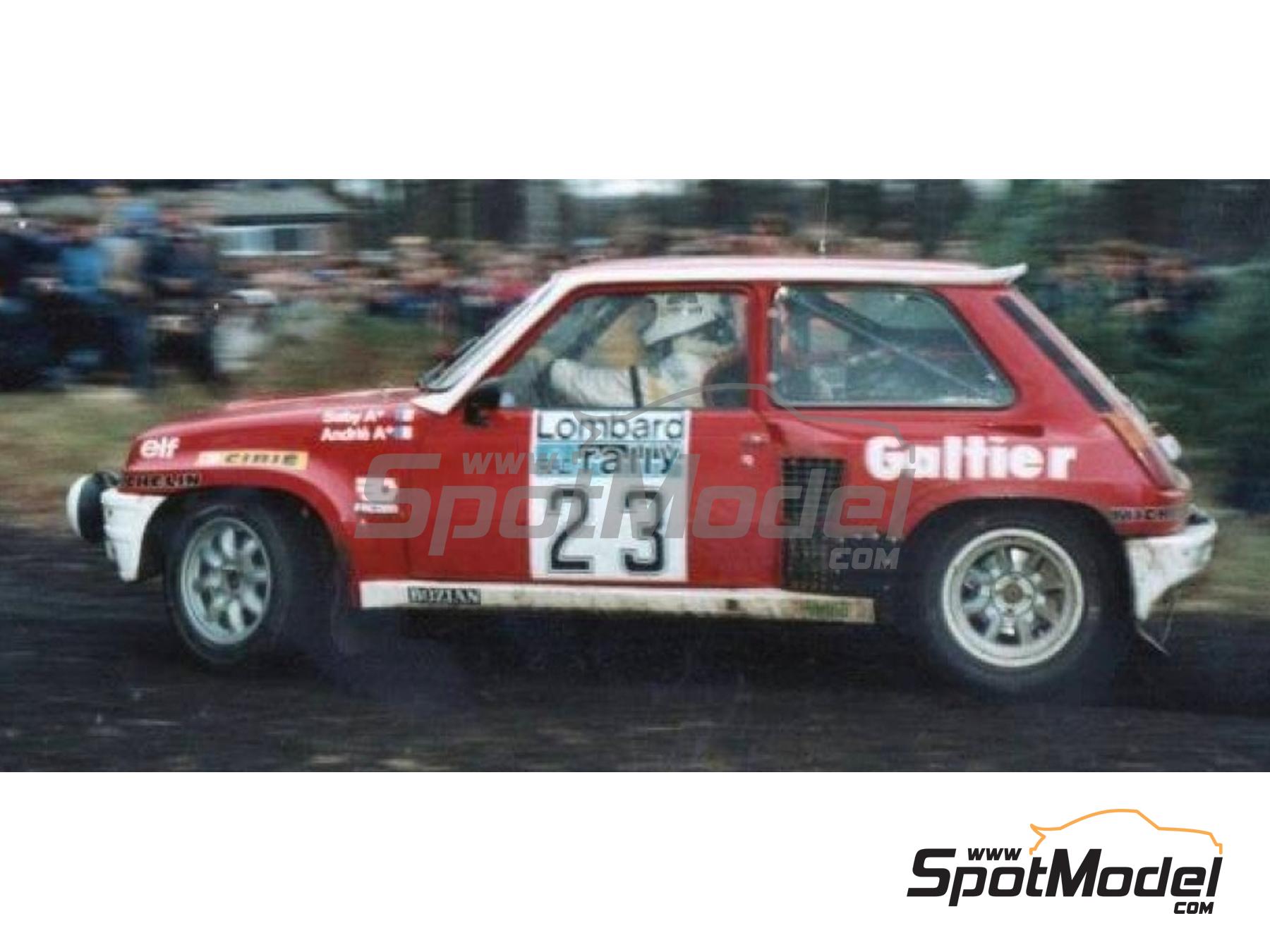 Image 1: Renault 5 Turbo Bozian Team sponsored by Garage Galtier - Lombard RAC Rally 1981 | Marking / livery in 1/24 scale manufactured by Reji Model (ref.&nbsp;REJI-410, also 410 and 0410)
