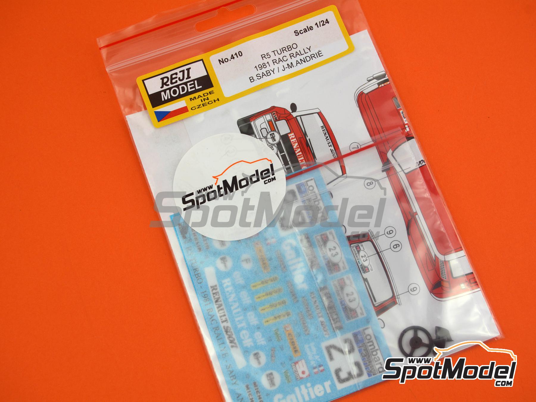 Image 6: Renault 5 Turbo Bozian Team sponsored by Garage Galtier - Lombard RAC Rally 1981 | Marking / livery in 1/24 scale manufactured by Reji Model (ref.&nbsp;REJI-410, also 410 and 0410)