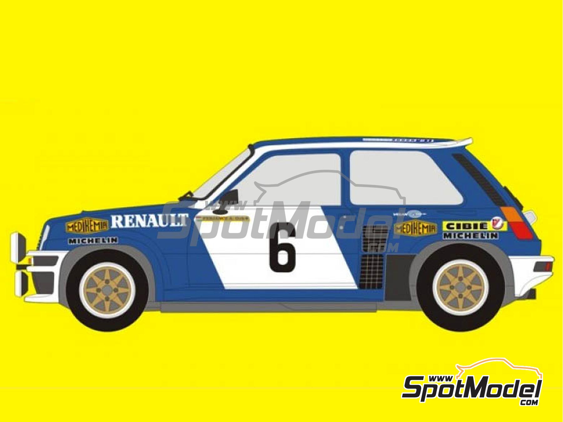 Image 1: Renault 5 Turbo sponsored by Medikemia, Volan - Skoda Rally 1981 and 1982 | Marking / livery in 1/24 scale manufactured by Reji Model (ref.&nbsp;REJI-412, also 412)