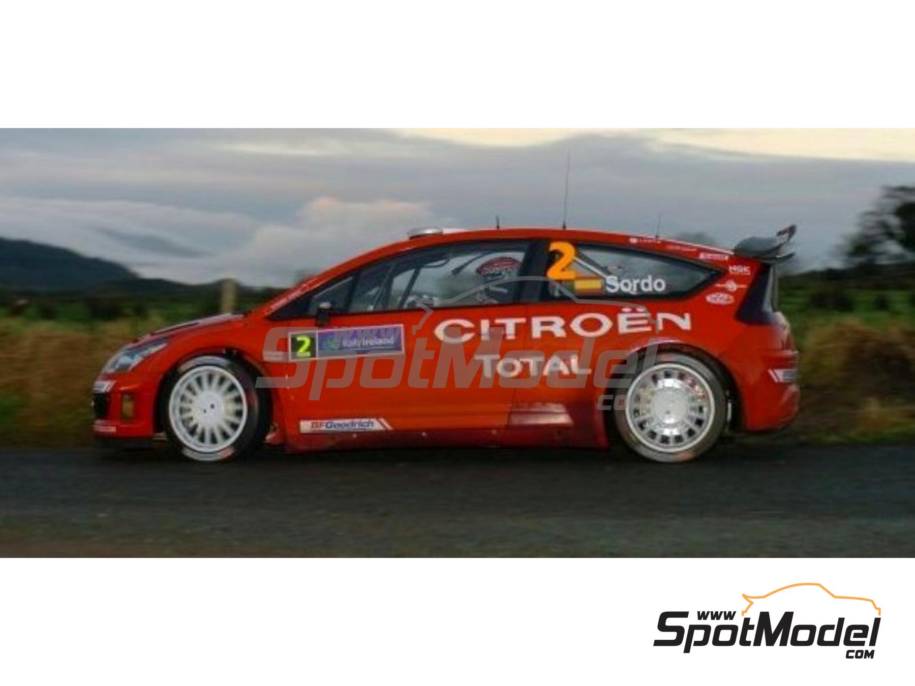 Image 3: Citroen C4 WRC Equipo Citro&euml;n Total WRT patrocinado por Total - Rally de Alemania ADAC, Rally de Irlanda 2007 | Decoraci&oacute;n en escala&nbsp;1/24 fabricado por Reji Model (ref.&nbsp;REJI-416, tambien 416)