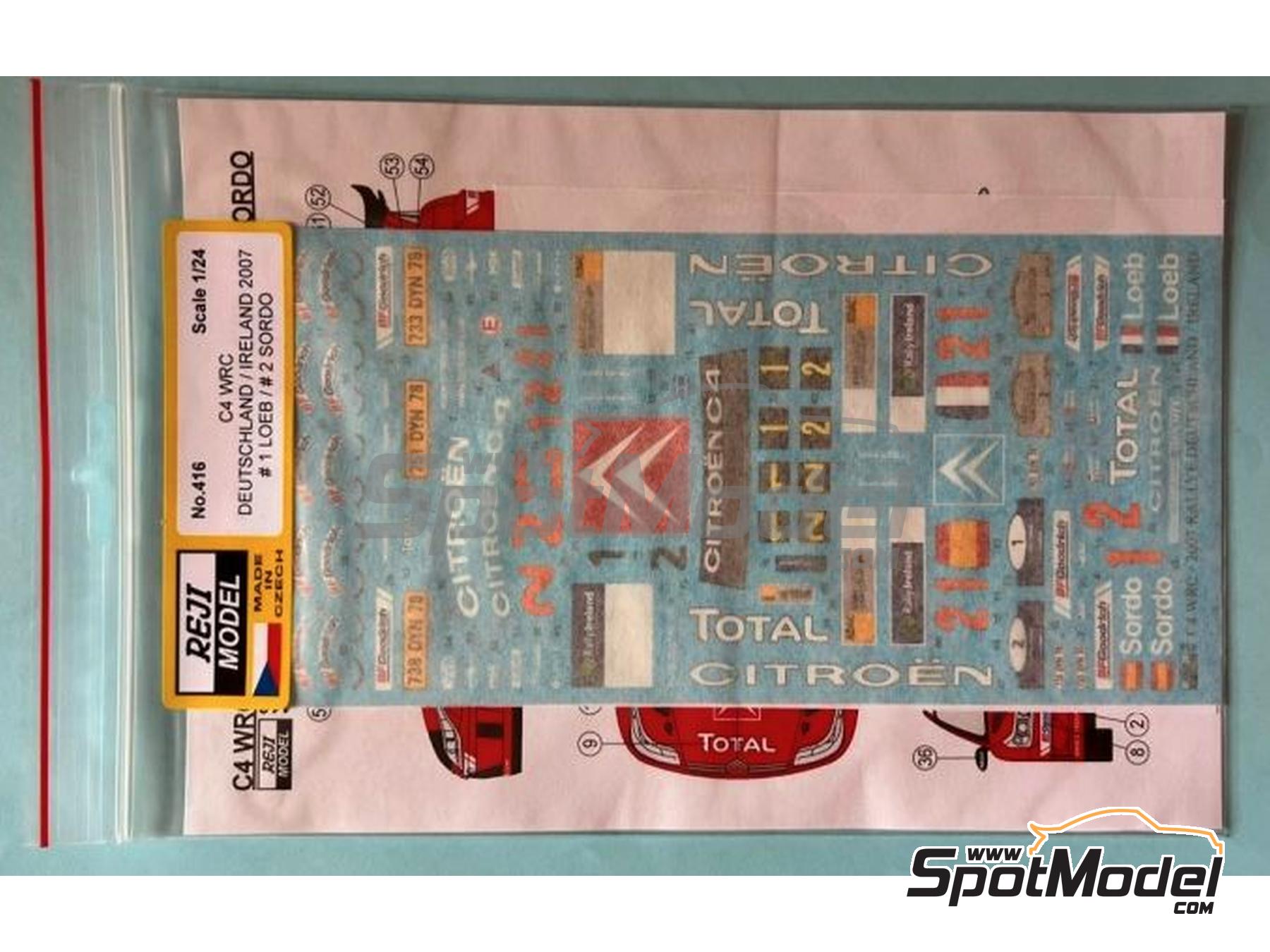 Image 5: Citroen C4 WRC Equipo Citro&euml;n Total WRT patrocinado por Total - Rally de Alemania ADAC, Rally de Irlanda 2007 | Decoraci&oacute;n en escala&nbsp;1/24 fabricado por Reji Model (ref.&nbsp;REJI-416, tambien 416)