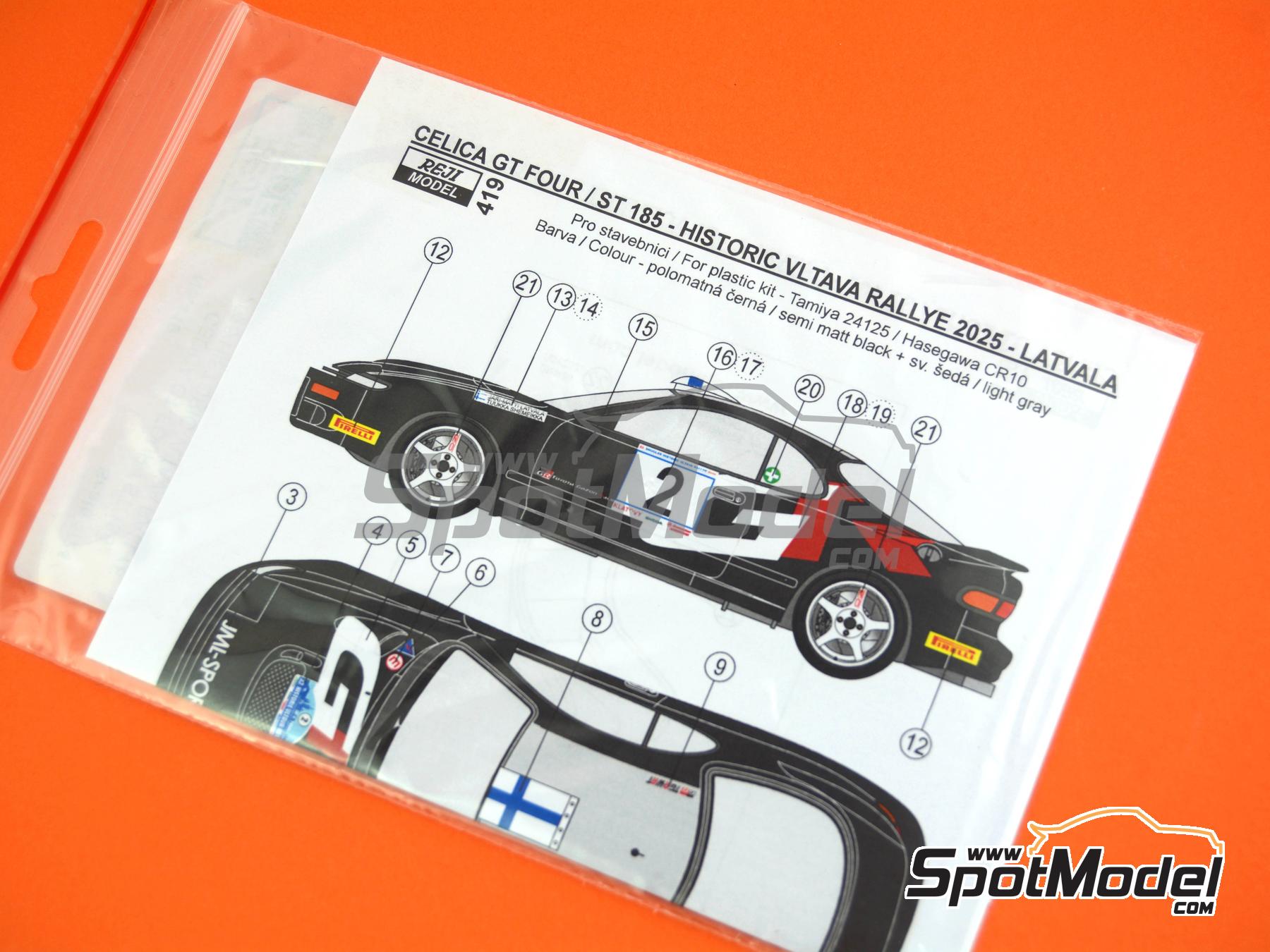 Image 6: Toyota Celica GT-Four (ST185) Group A JML-Sports WRT Team sponsored by GR - Historic Vltava Rally 2025 | Marking / livery in 1/24 scale manufactured by Reji Model (ref.&nbsp;REJI-419, also 419)