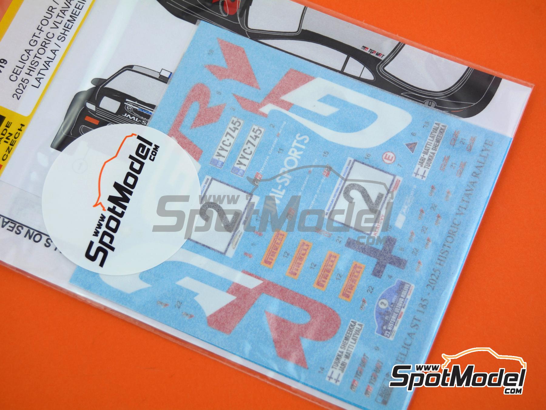 Image 7: Toyota Celica GT-Four (ST185) Group A JML-Sports WRT Team sponsored by GR - Historic Vltava Rally 2025 | Marking / livery in 1/24 scale manufactured by Reji Model (ref.&nbsp;REJI-419, also 419)