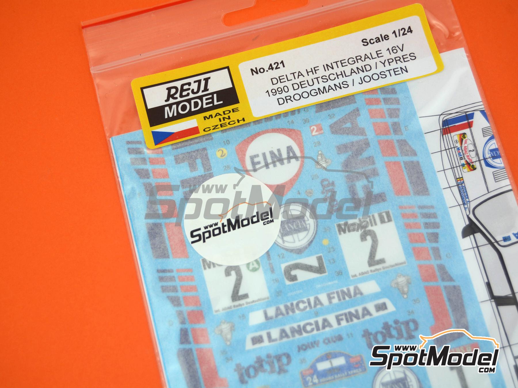 Image 5: Lancia Delta HF Integrale 16V Equipo Jolly Club patrocinado por Fina - Rally 24 Horas de Ypres, Rally de Alemania ADAC 1990 | Decoraci&oacute;n en escala&nbsp;1/24 fabricado por Reji Model (ref.&nbsp;REJI-421, tambien 421 y 0421)