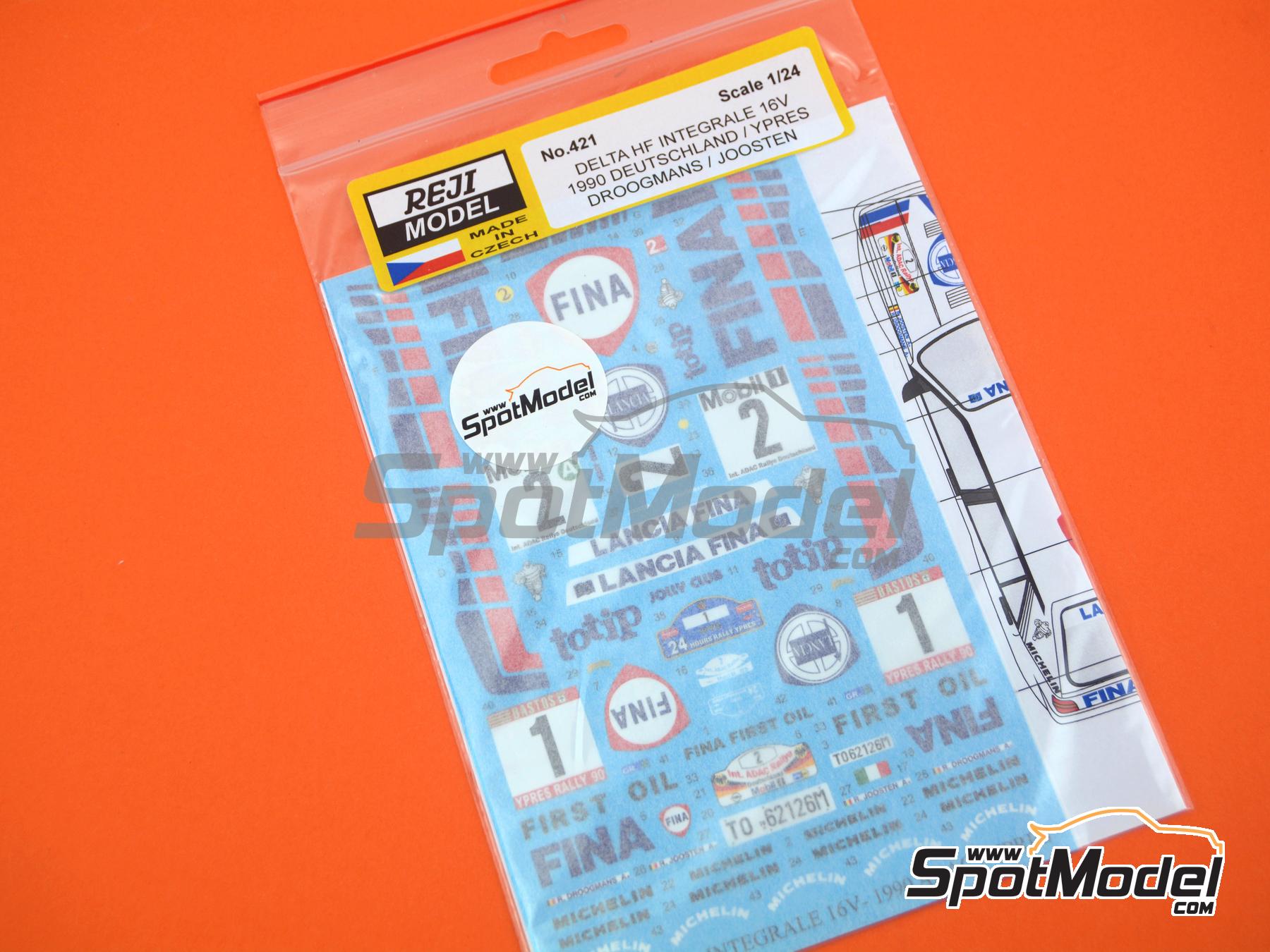 Image 7: Lancia Delta HF Integrale 16V Equipo Jolly Club patrocinado por Fina - Rally 24 Horas de Ypres, Rally de Alemania ADAC 1990 | Decoraci&oacute;n en escala&nbsp;1/24 fabricado por Reji Model (ref.&nbsp;REJI-421, tambien 421 y 0421)
