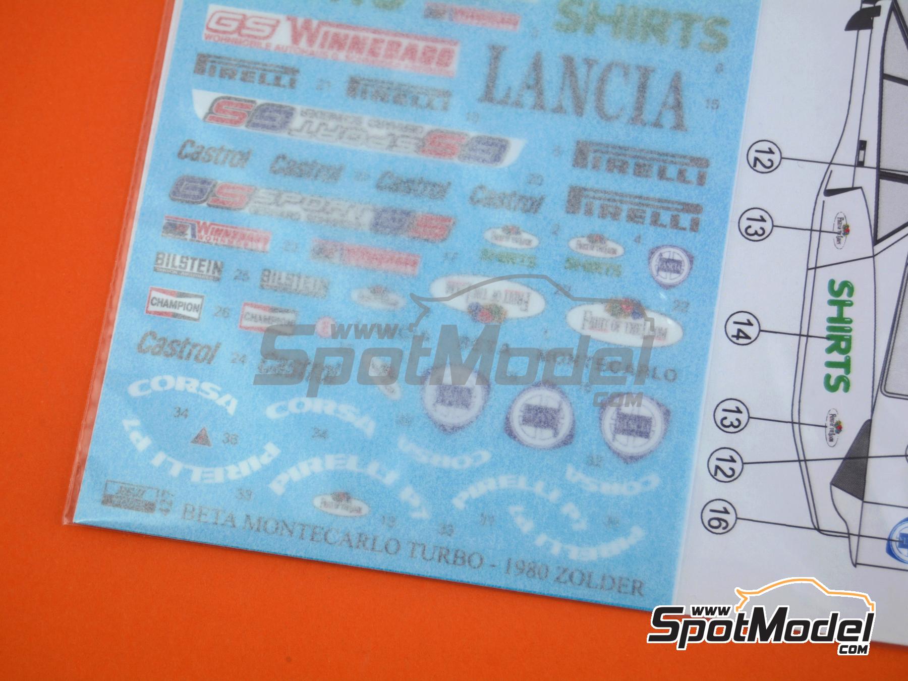 Image 7: Lancia Beta Montecarlo Turbo Group 5 GS-Sport Team sponsored by Fruit of the Loom - Deutsche Rennsport Meisterschaft DRM Zolder 1980 | Marking / livery in 1/24 scale manufactured by Reji Model (ref.&nbsp;REJI-427, also 427 and 0427)