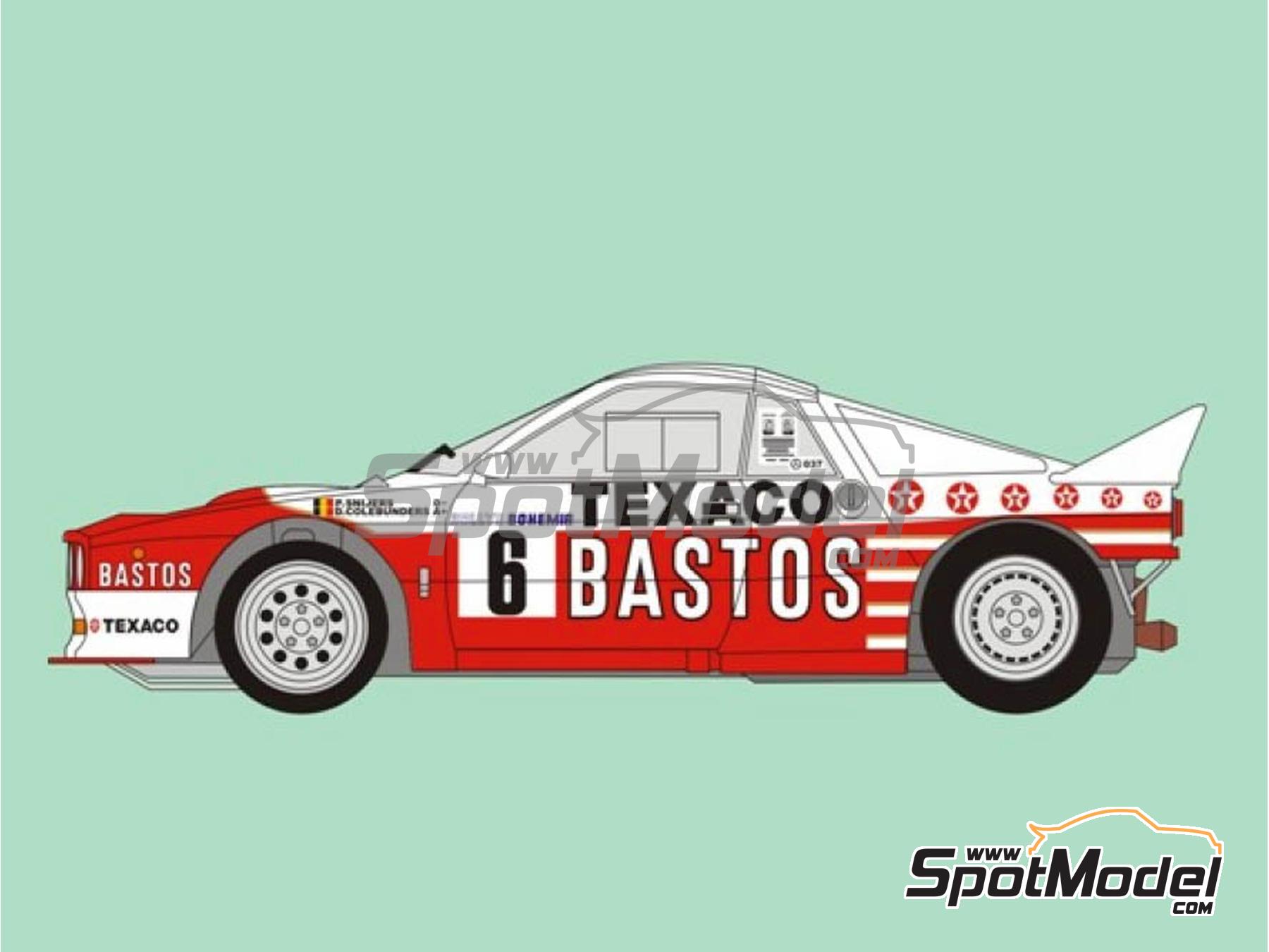 Image 1: Lancia 037 Rally patrocinado por Bastos, Texaco - Rally de Bohemia 1986 | Decoraci&oacute;n en escala&nbsp;1/43 fabricado por Reji Model (ref.&nbsp;REJI-43099, tambien 43099)