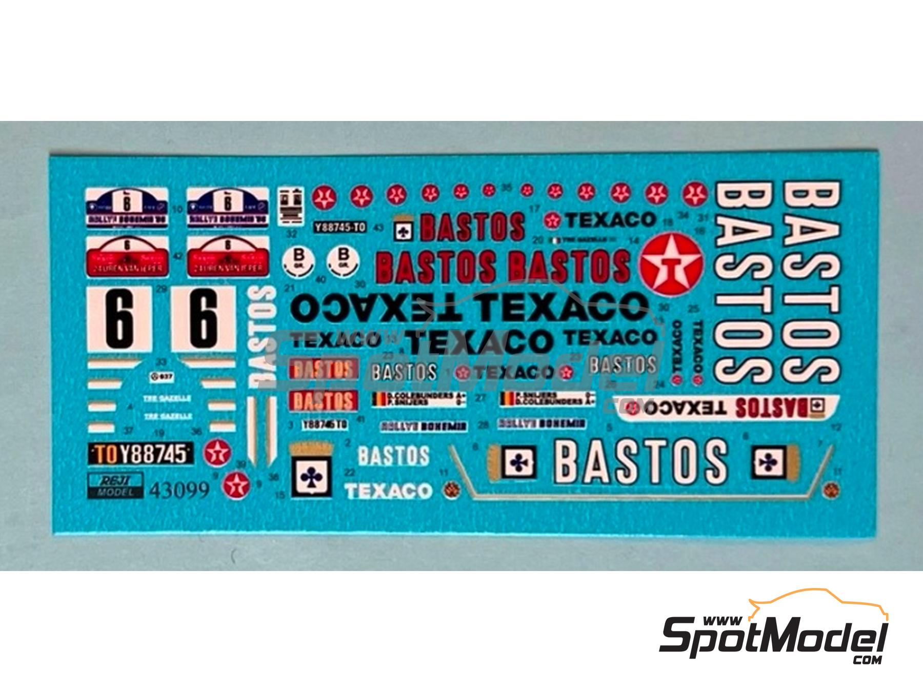 Image 4: Lancia 037 Rally patrocinado por Bastos, Texaco - Rally de Bohemia 1986 | Decoraci&oacute;n en escala&nbsp;1/43 fabricado por Reji Model (ref.&nbsp;REJI-43099, tambien 43099)