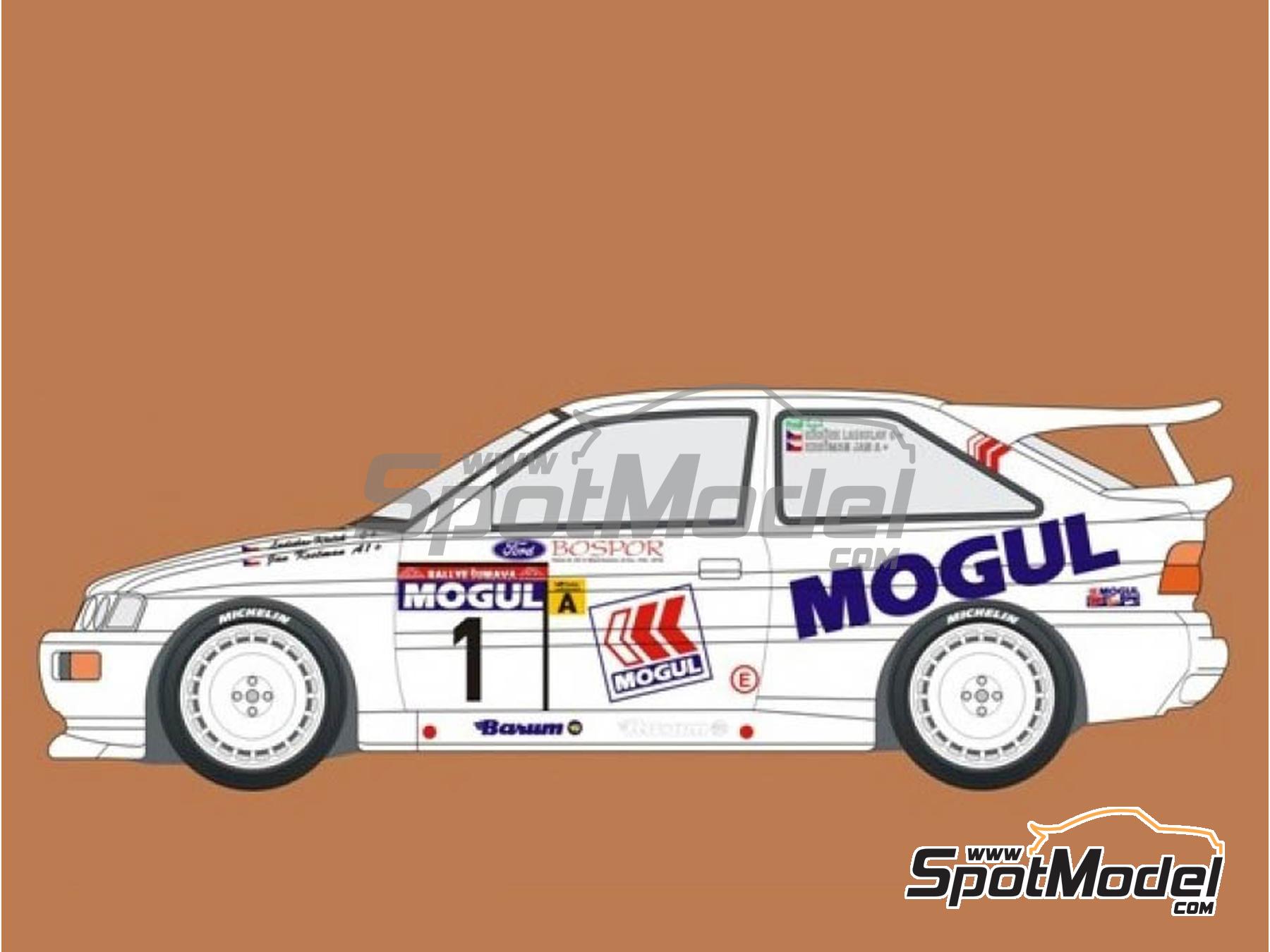 Image 1: Ford Escort RS Cosworth Group A sponsored by Mogul - Rallye Sumava Mogul 2000 | Marking / livery in 1/43 scale manufactured by Reji Model (ref.&nbsp;REJI-43110, also 43110)