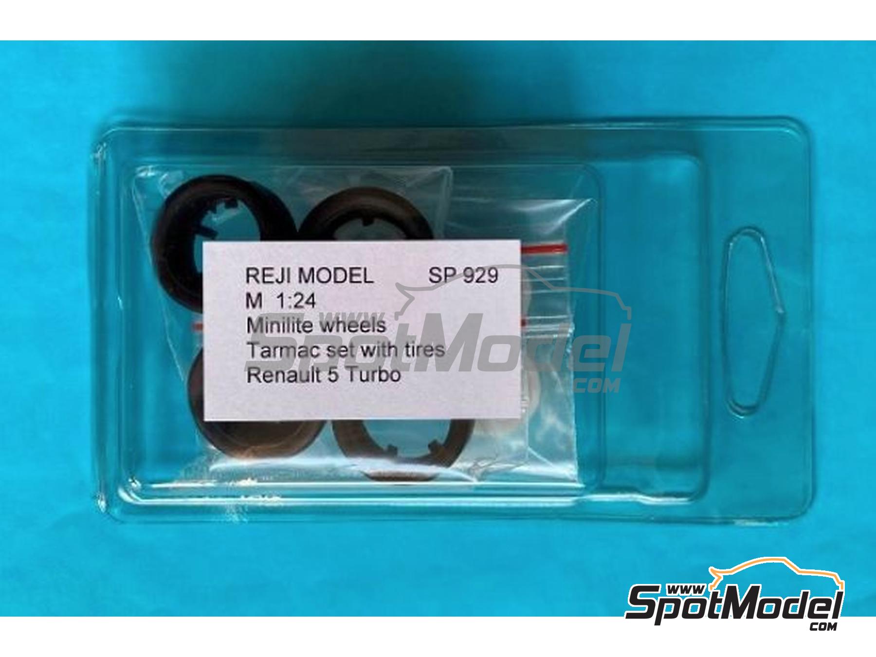 Image 4: Minilite para Renault 5 Turbo | Set de llantas y neumáticos en escala 1/24 fabricado por Reji Model (ref. REJI-SP929, tambien SP929)