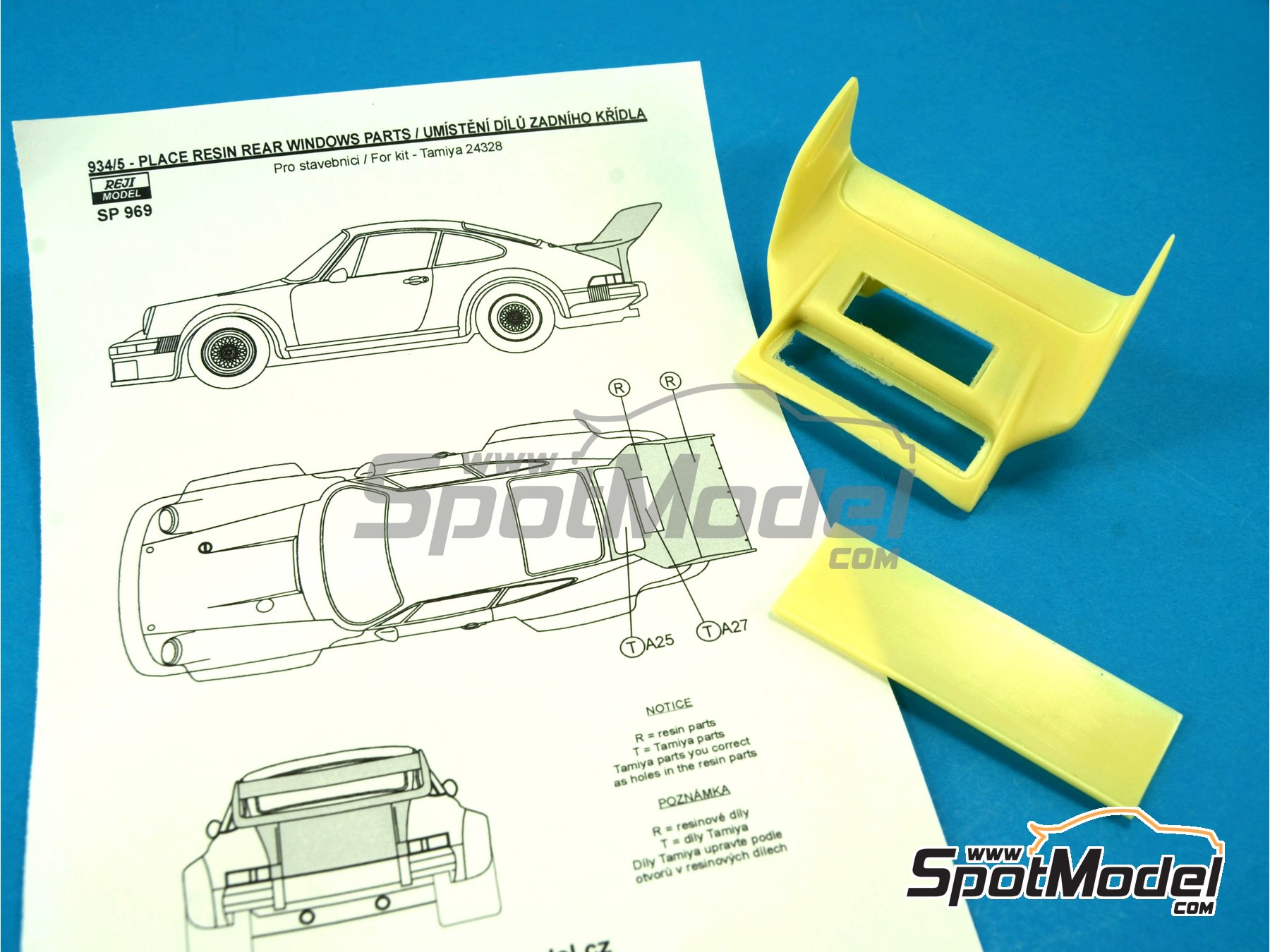 Image 5: Porsche 934/5 rear spoiler | Transkit in 1/24 scale manufactured by Reji Model (ref.&nbsp;REJI-SP969, also SP969)