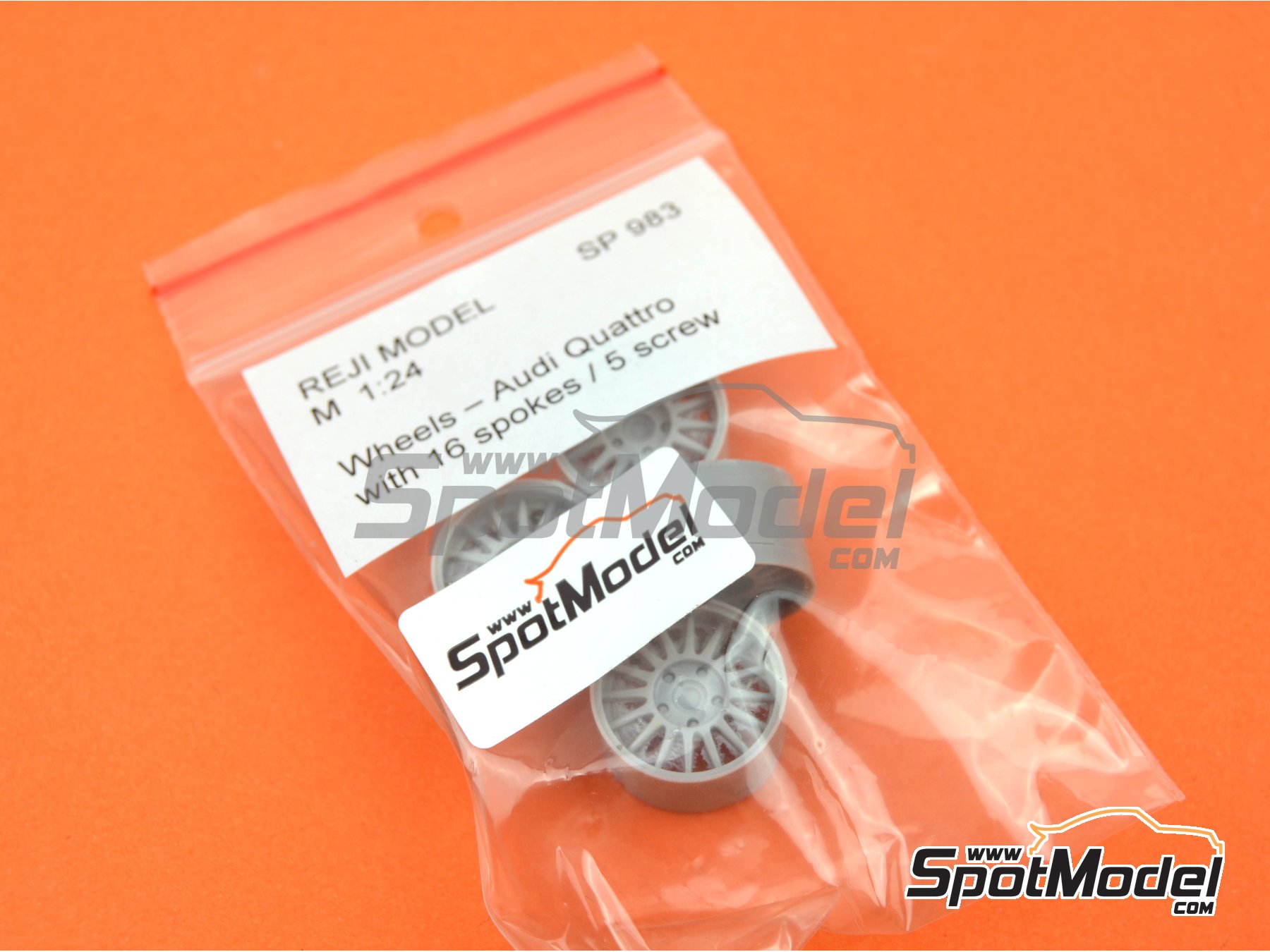 Image 4: Audi Quattro Rally tarmac 16 radios | Llantas en escala&nbsp;1/24 fabricado por Reji Model (ref.&nbsp;REJI-SP983, tambien SP983)