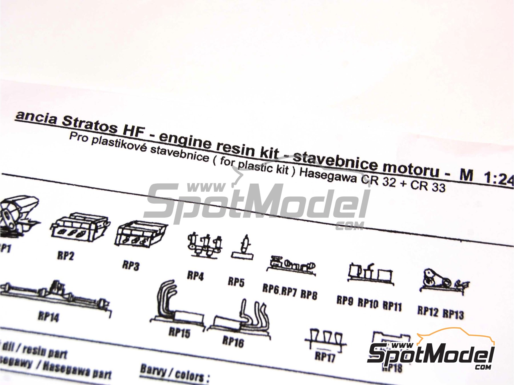 Image 1: Lancia Stratos HF | Engine in 1/24 scale manufactured by Reji Model (ref.&nbsp;REJI-SP992, also SP992)